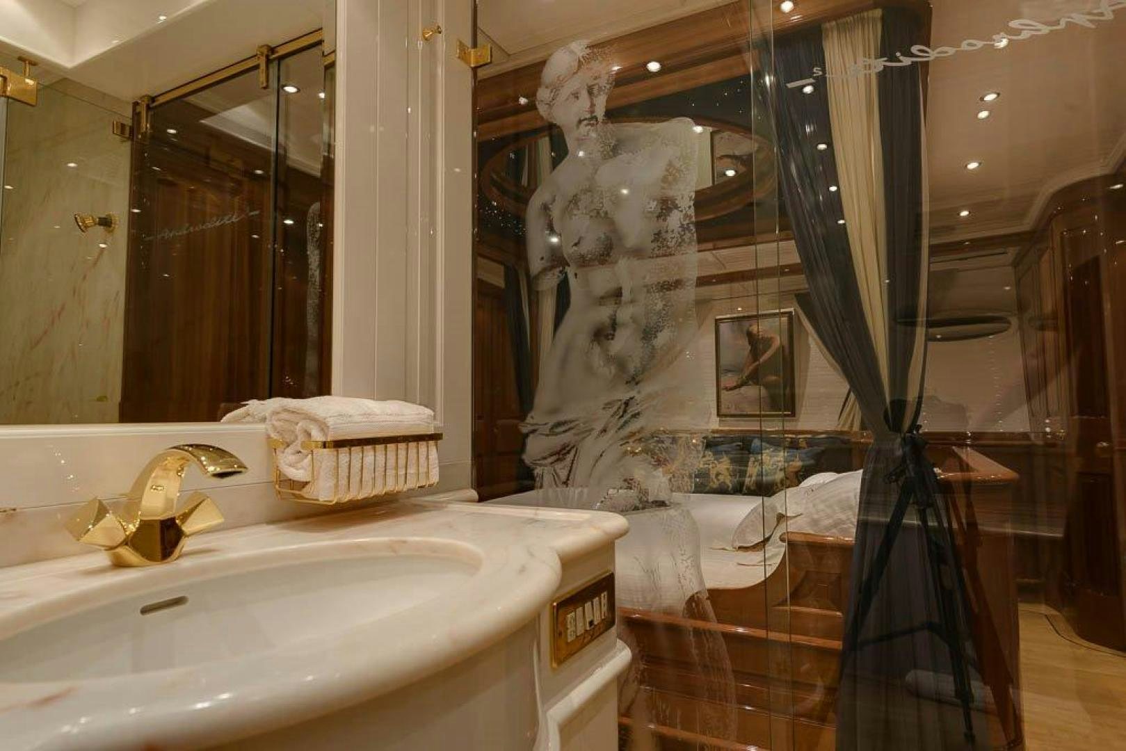a statue in a bathroom aboard DELUSHA Yacht for Sale