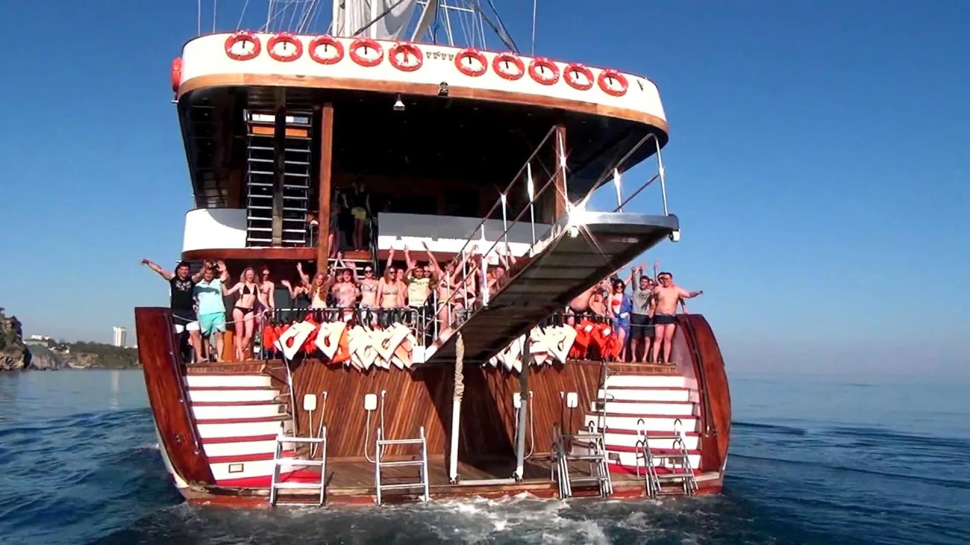 a group of people on a boat aboard MY DREAM Yacht for Sale