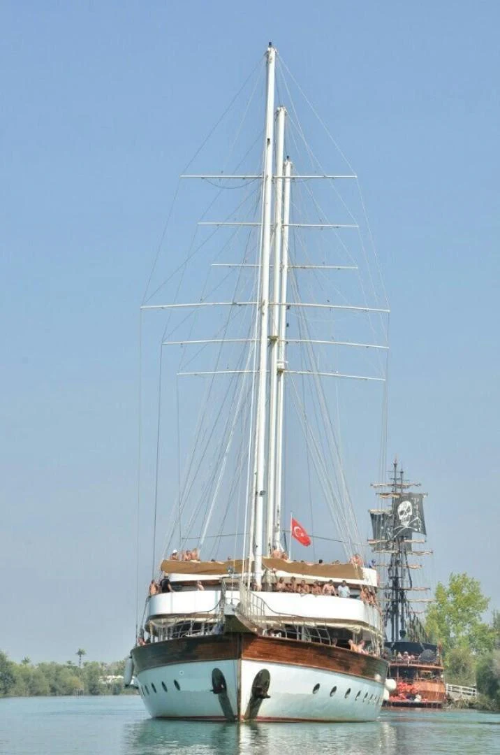 a large white boat aboard MY DREAM Yacht for Sale