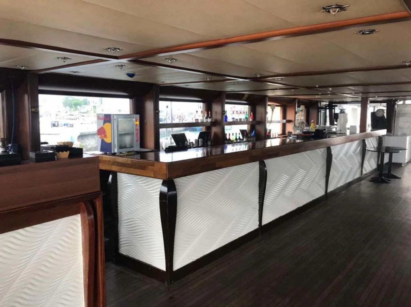 a room with a large window aboard MY DREAM Yacht for Sale