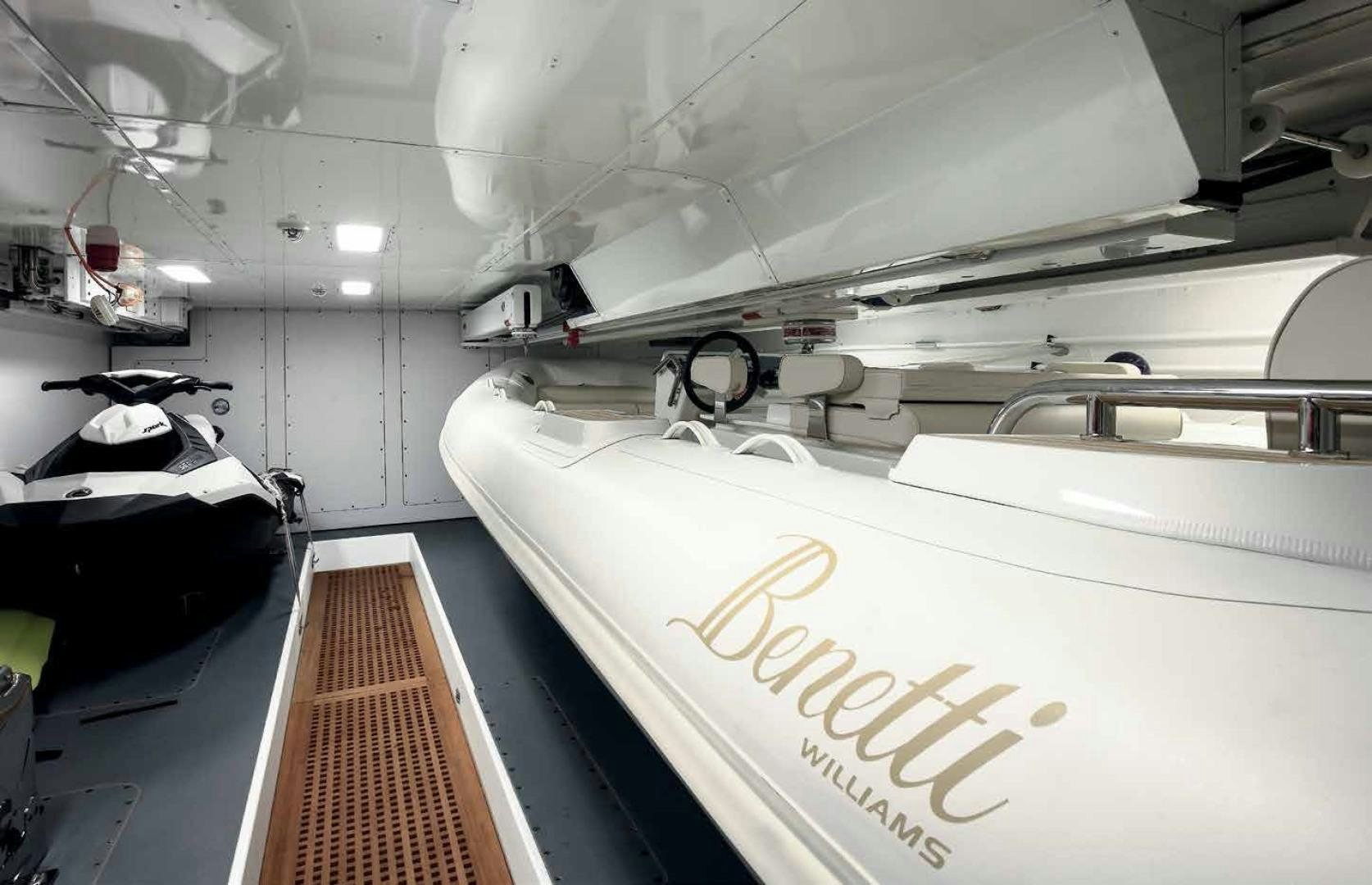 a room with a large white object aboard DREW Yacht for Sale