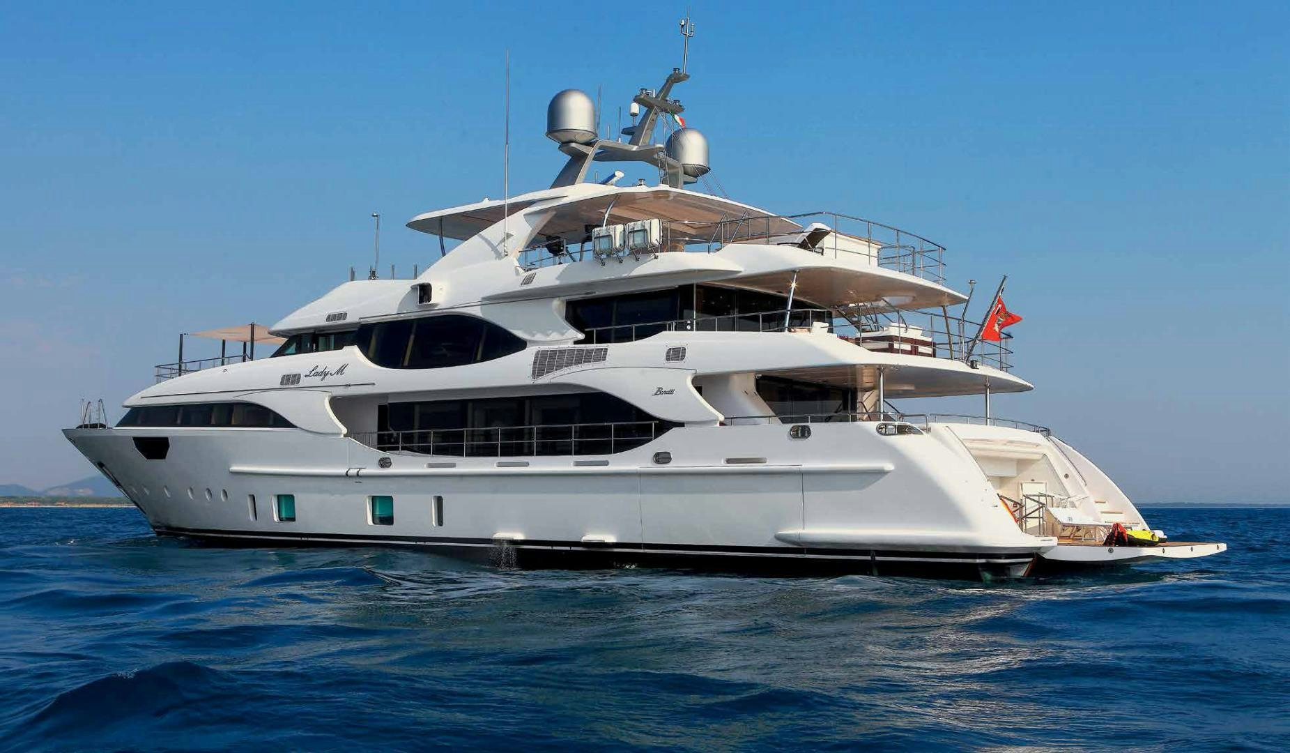 a large white yacht aboard DREW Yacht for Sale