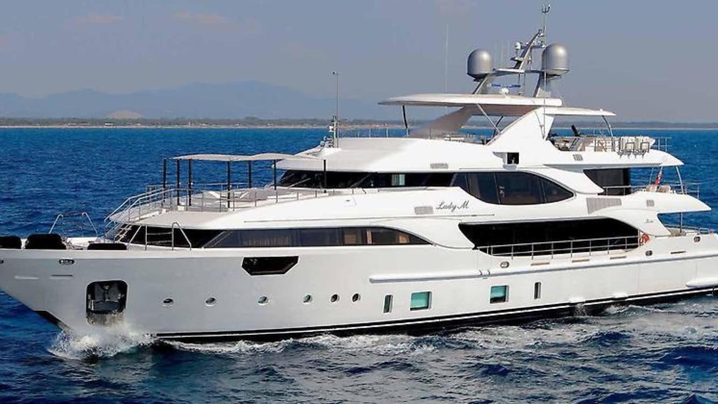a white yacht on the water aboard DREW Yacht for Sale