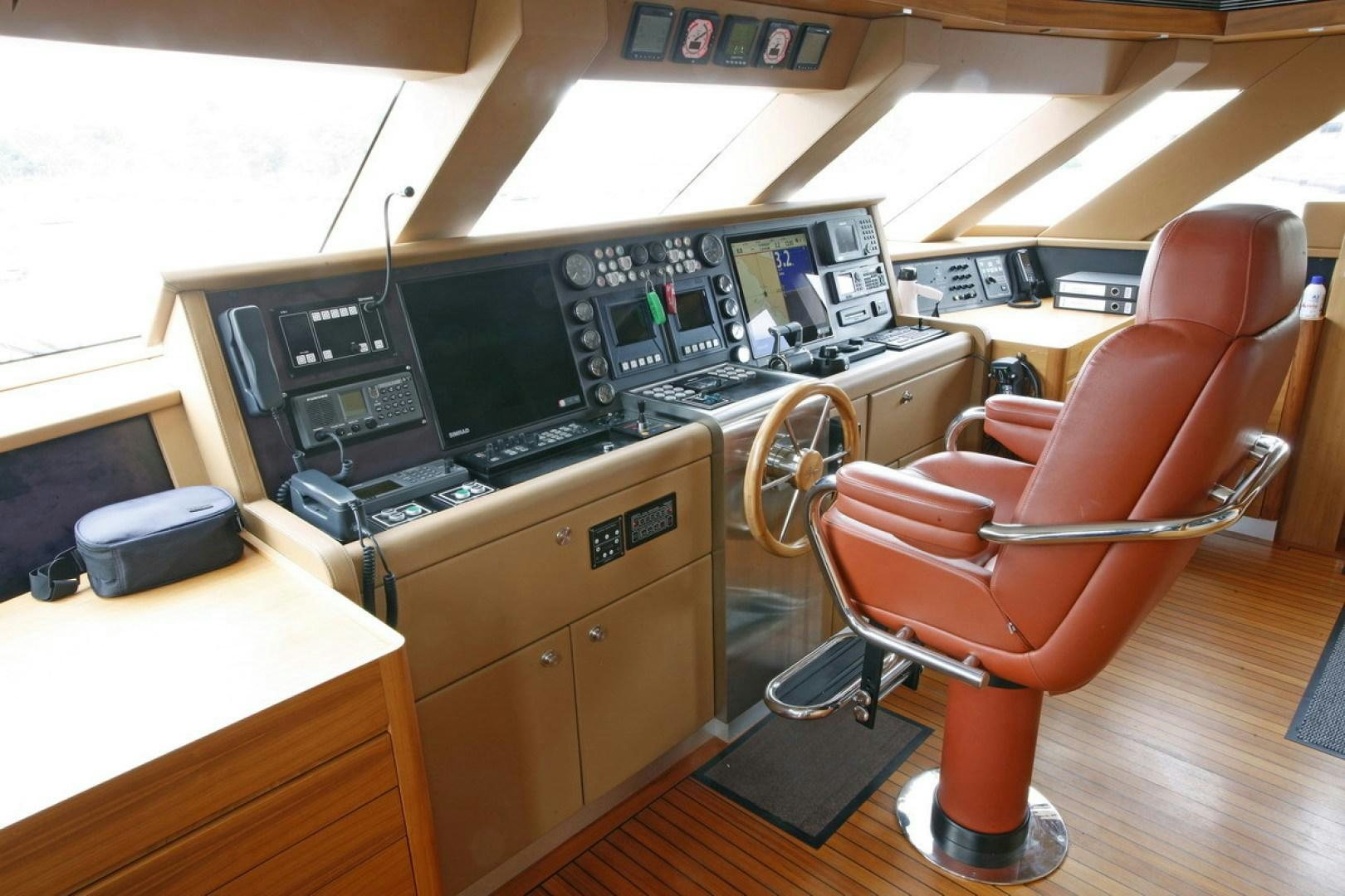 a chair in a control room aboard MR MOUSE Yacht for Sale