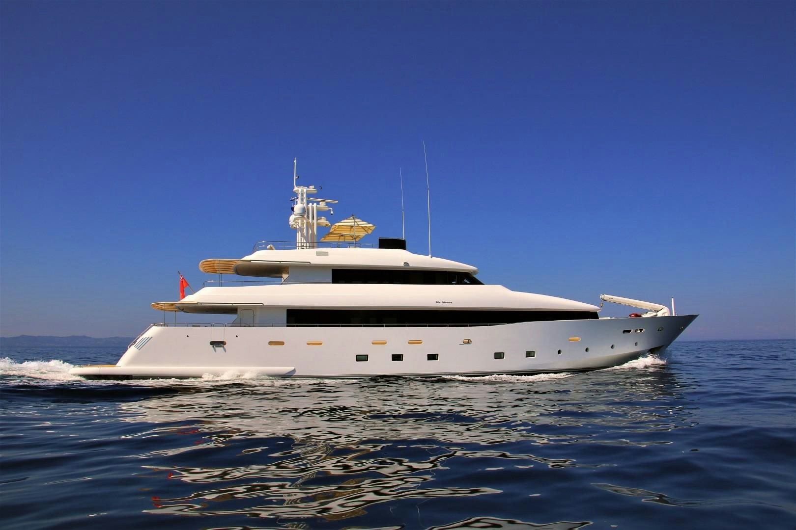 a white boat in the water aboard MR MOUSE Yacht for Sale