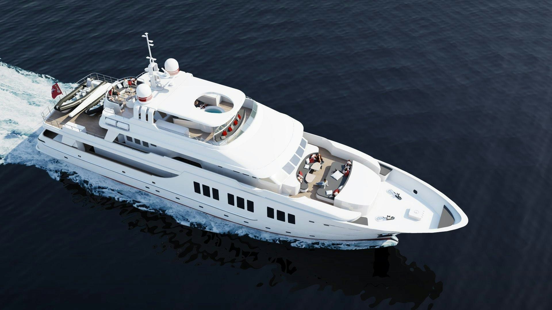 a white boat on the water aboard MAGELLAN Yacht for Sale