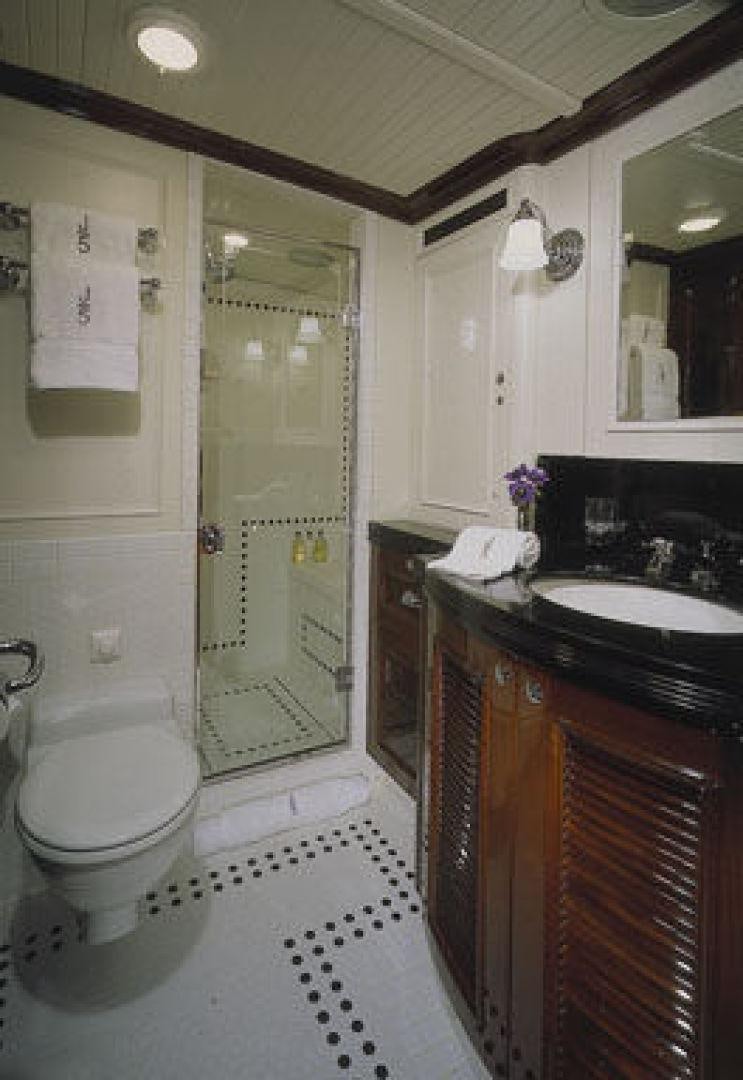 a bathroom with a standup shower aboard RANGER Yacht for Sale