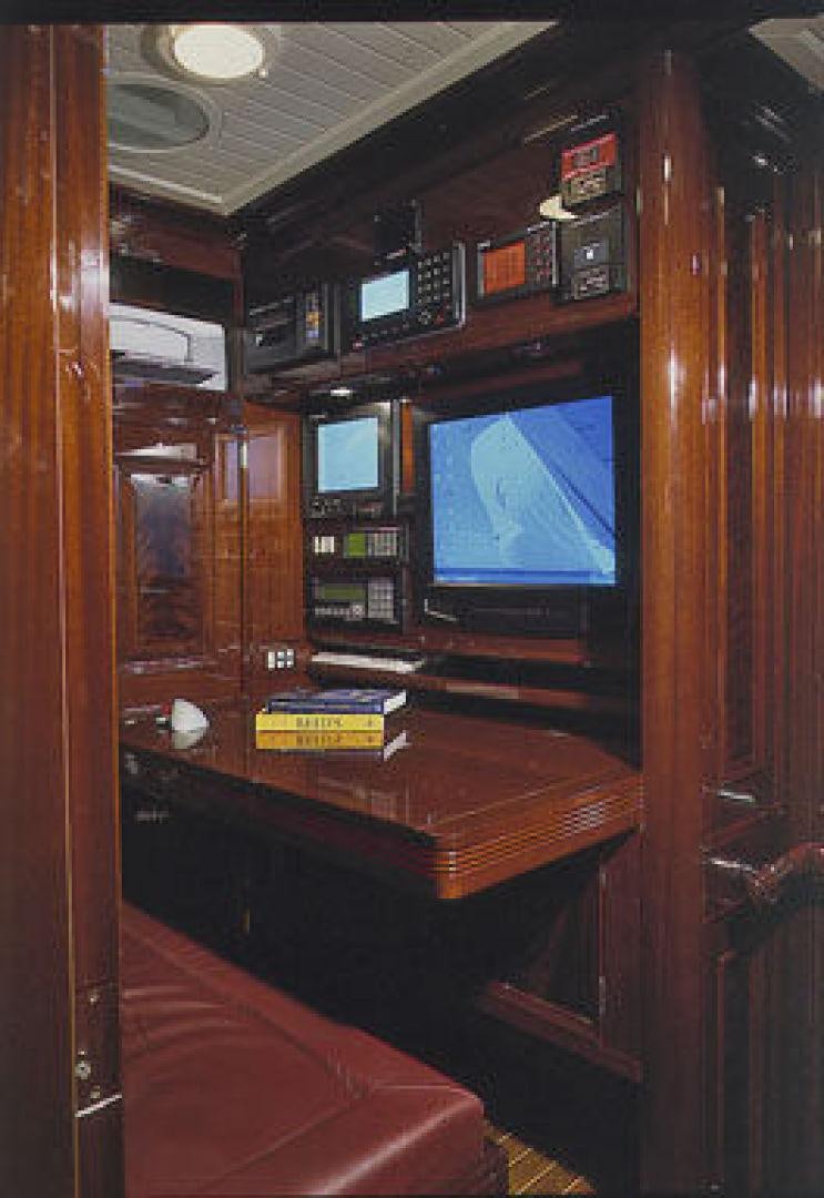a tv in a room aboard RANGER Yacht for Sale