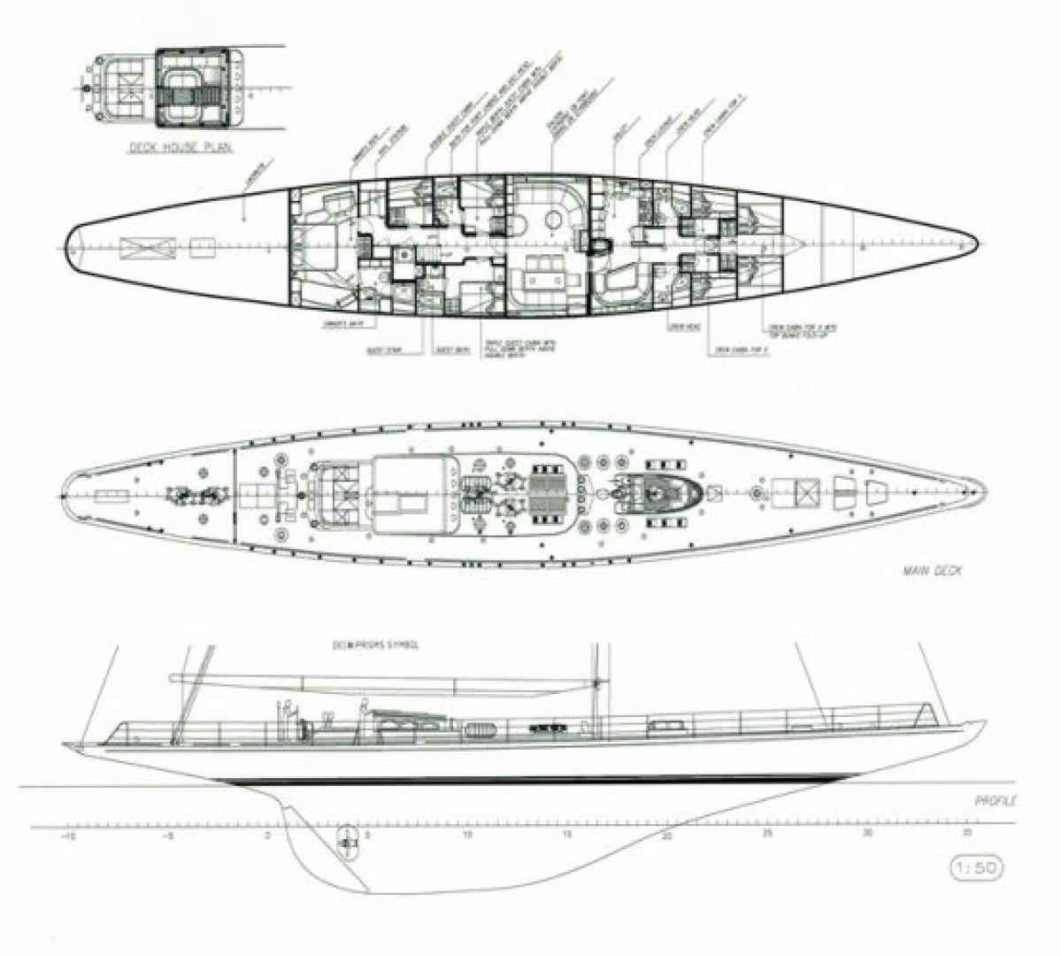 diagram, engineering drawing aboard RANGER Yacht for Sale