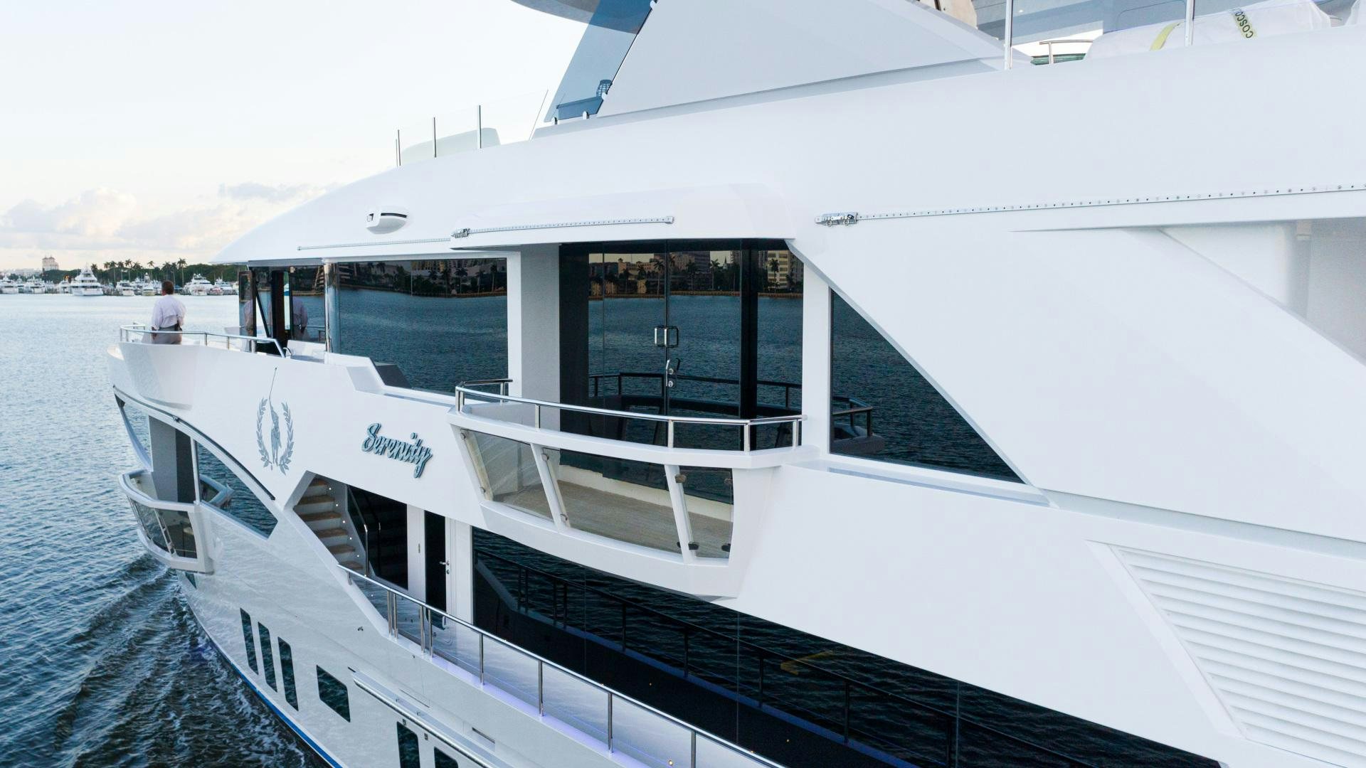 a boat on the water aboard SERENITY Yacht for Sale