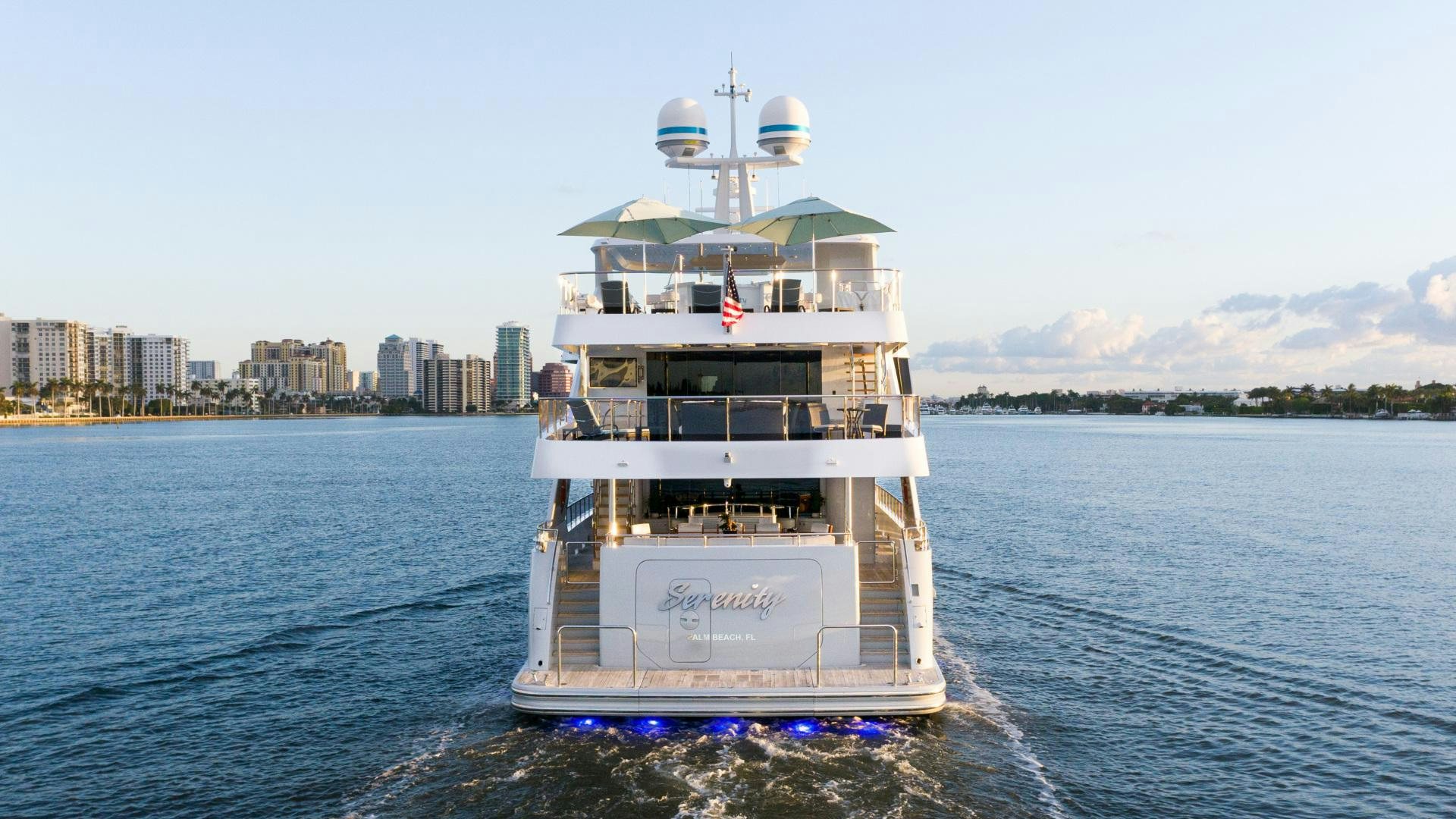 a boat in the water aboard SERENITY Yacht for Sale