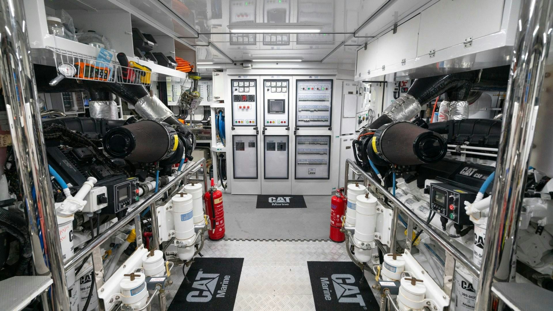 a room with equipment and equipment aboard SERENITY Yacht for Sale