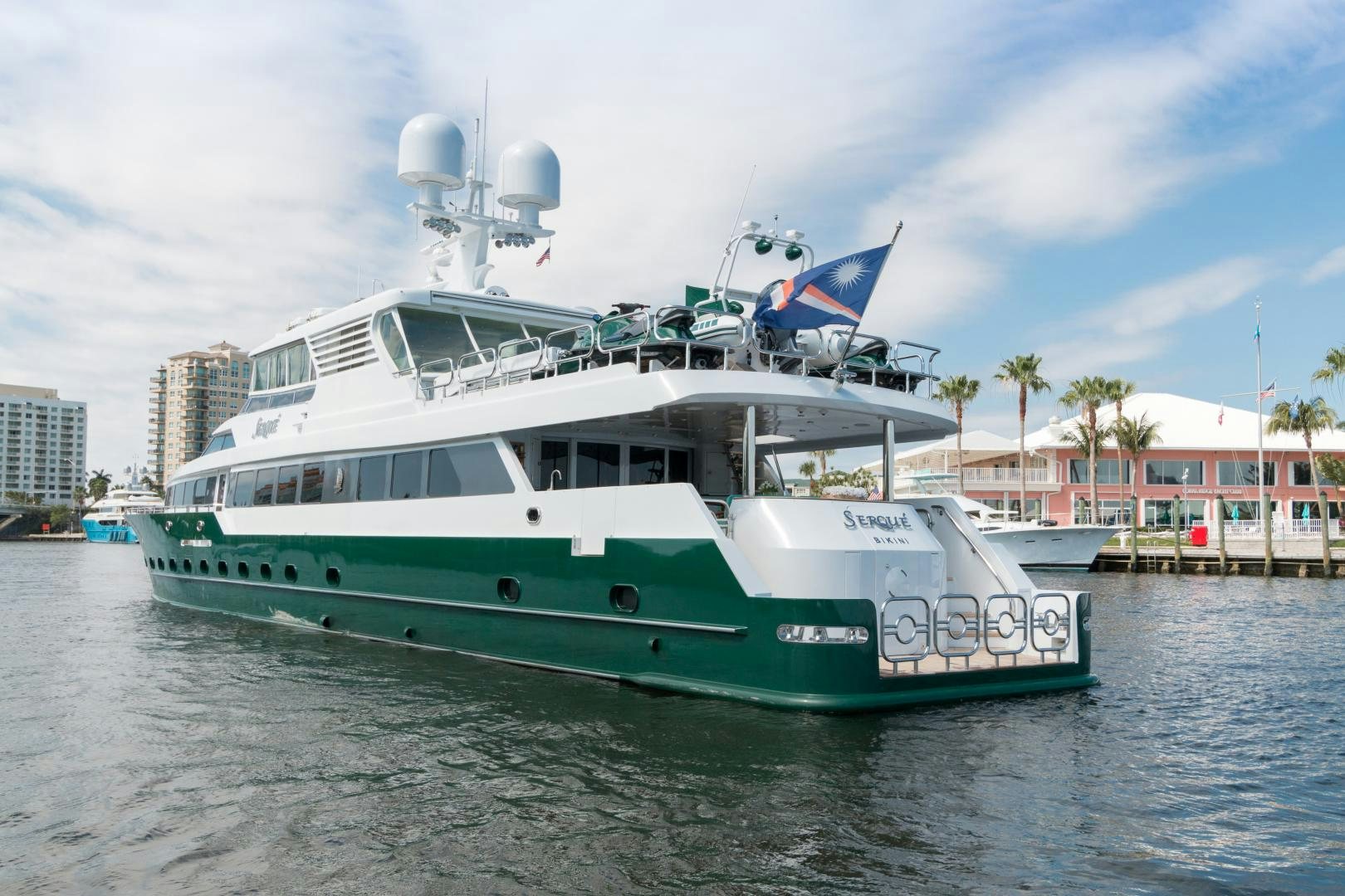 a boat in the water aboard SERQUE Yacht for Sale
