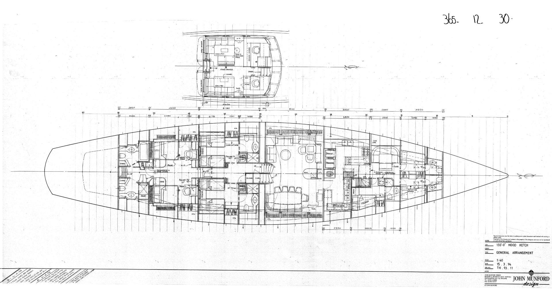 diagram, engineering drawing aboard ANAKENA Yacht for Sale