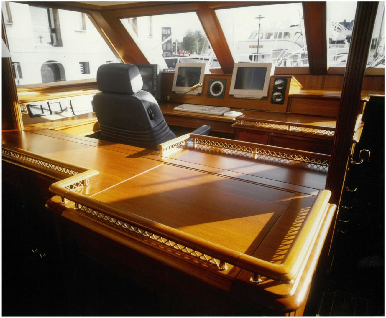 a black hat on a desk aboard ANAKENA Yacht for Sale