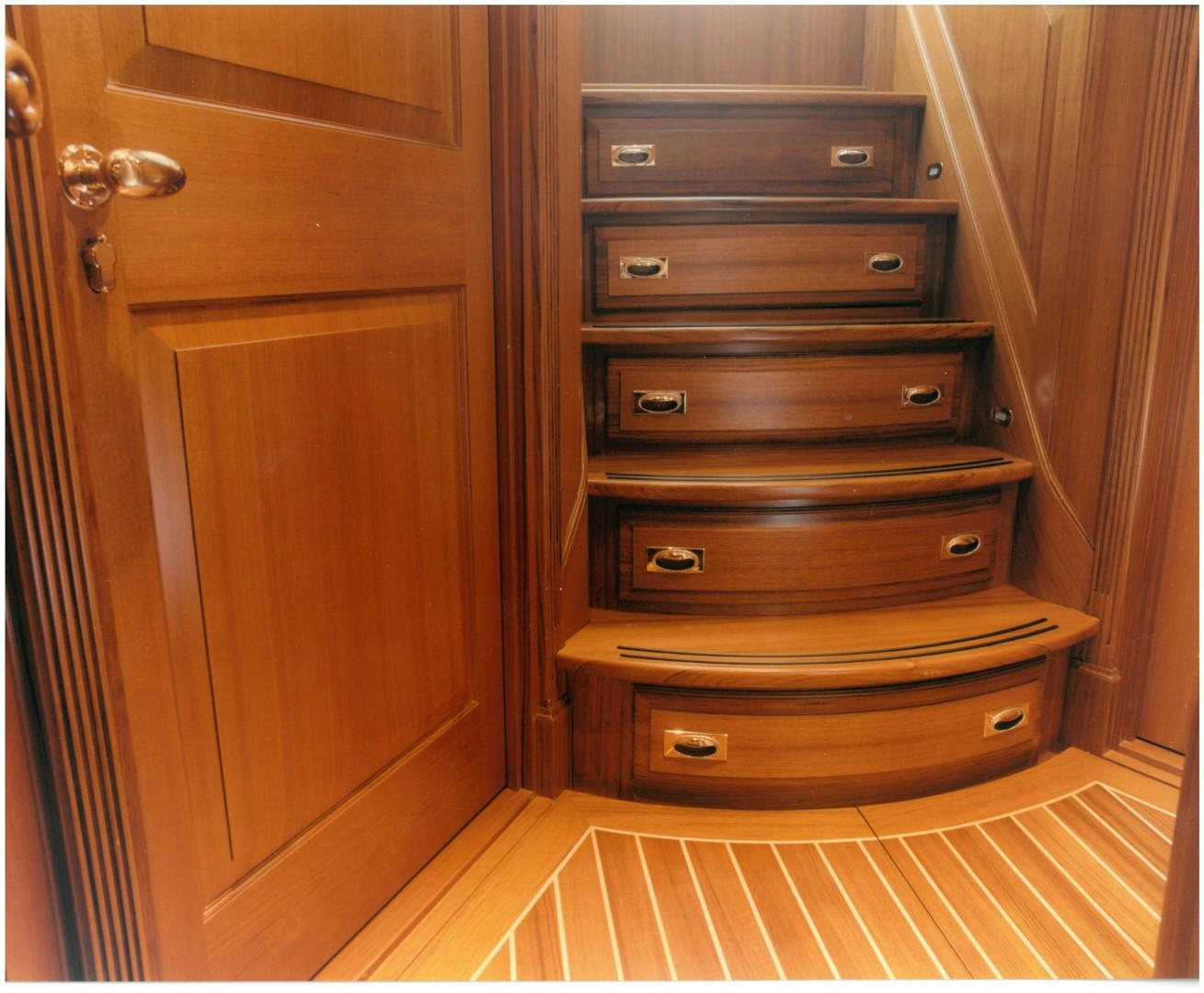 a dresser in a room aboard ANAKENA Yacht for Sale