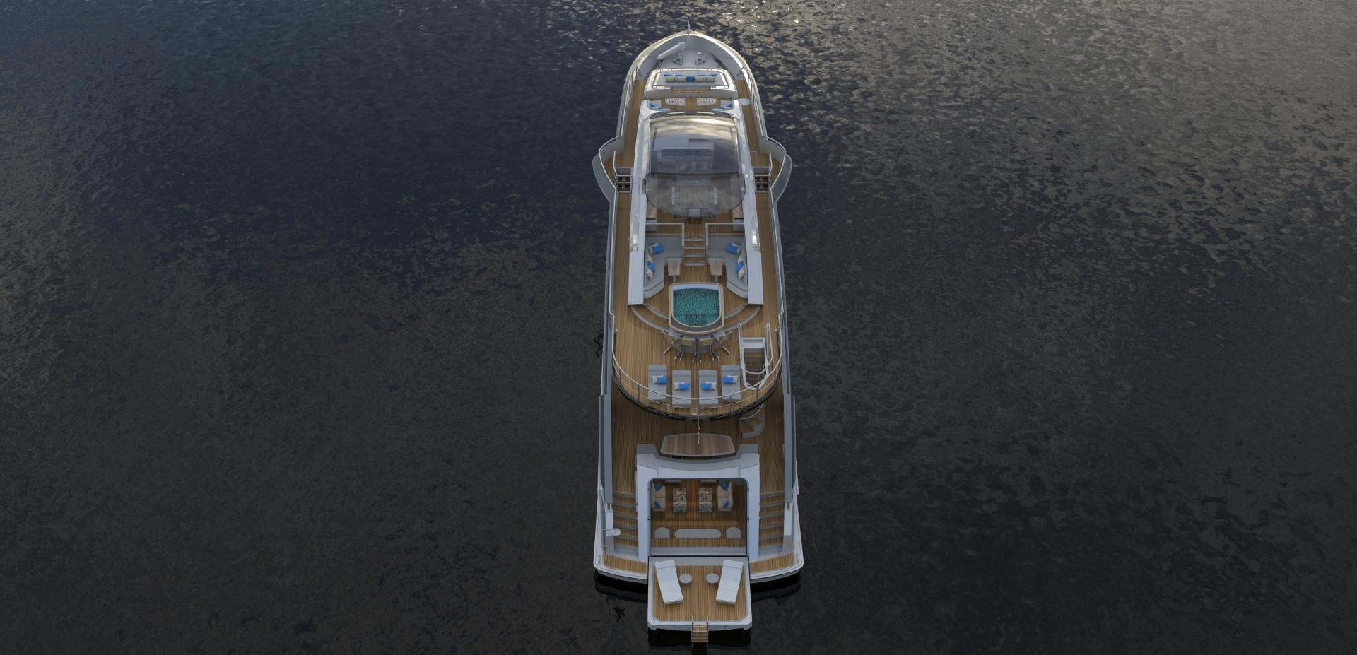 a space ship on a black background aboard PHOENIX Yacht for Sale