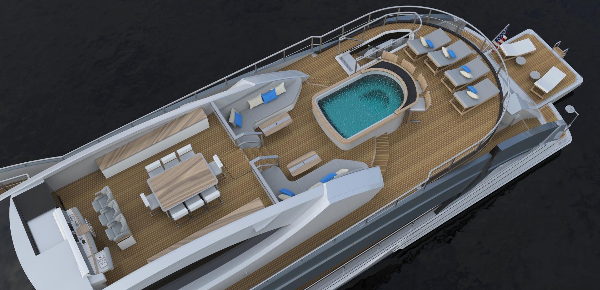 a model of a space ship aboard PHOENIX Yacht for Sale