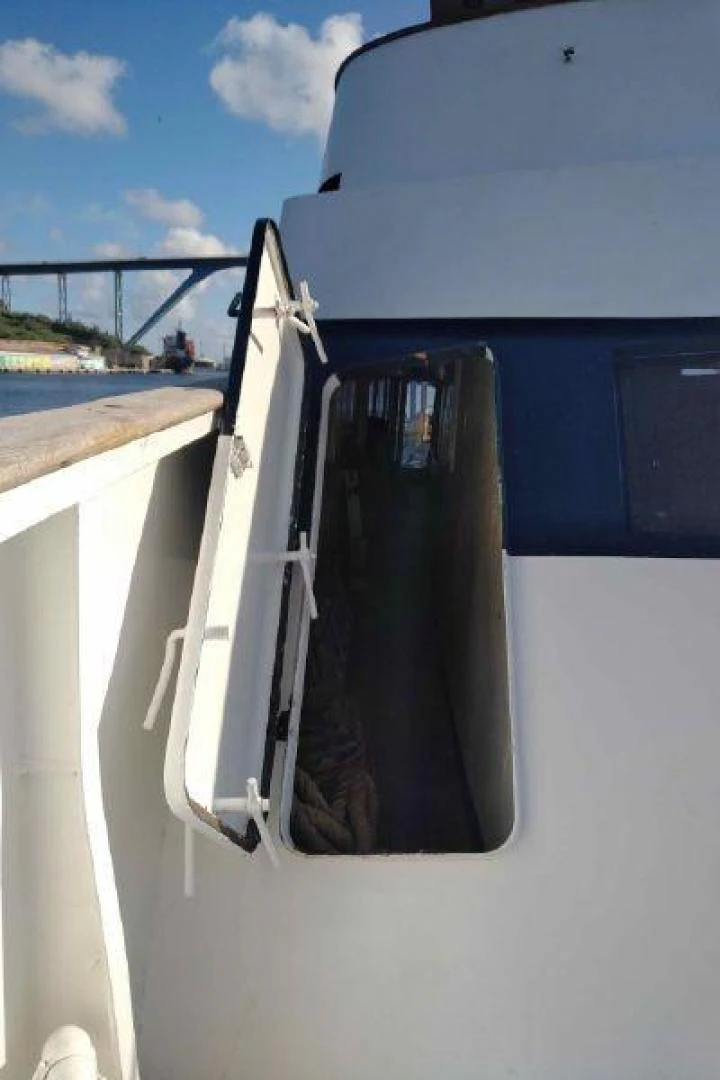 the side of a boat aboard STAR ALLIANCE Yacht for Sale