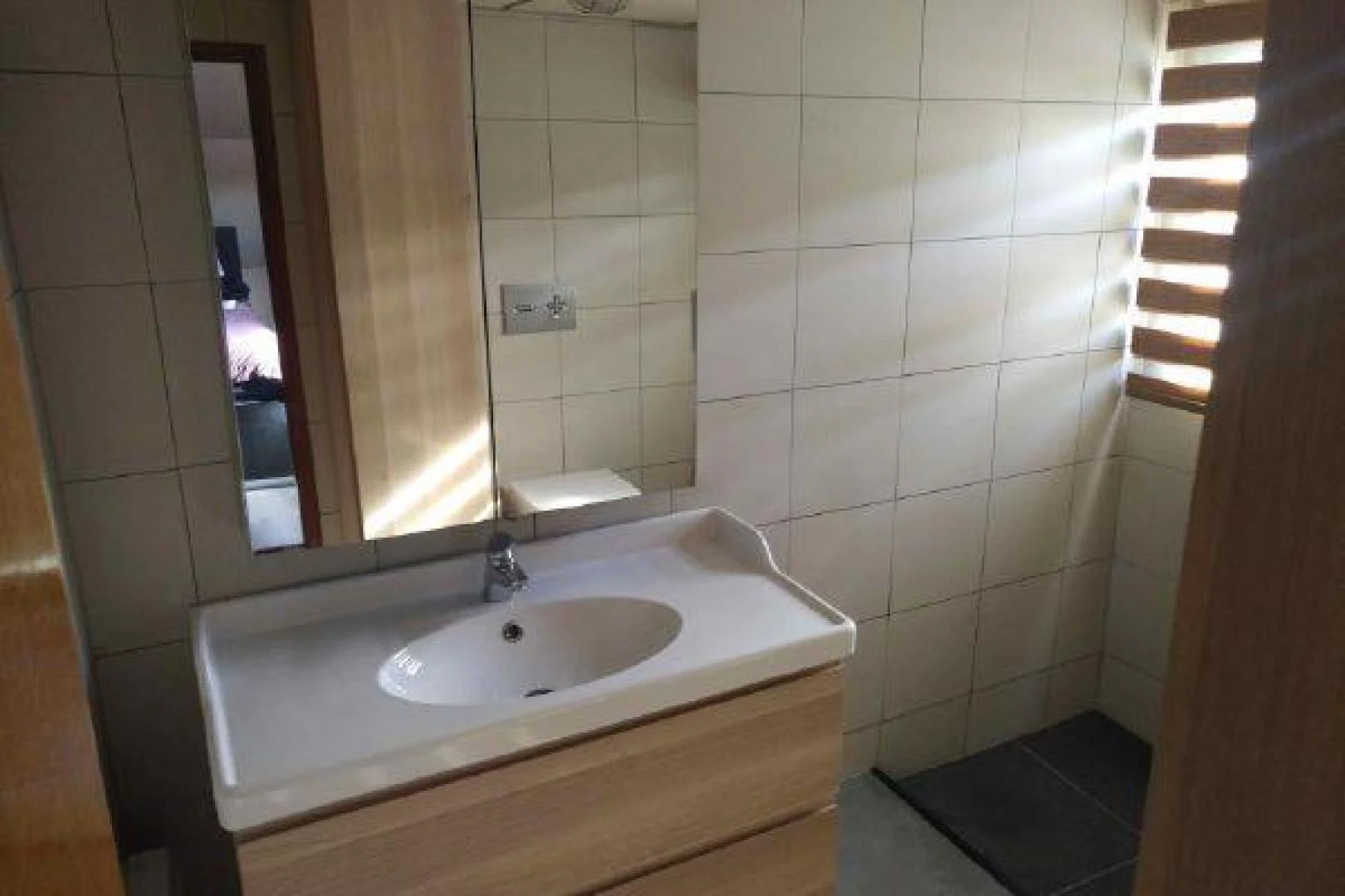 a bathroom with a sink and a mirror aboard STAR ALLIANCE Yacht for Sale