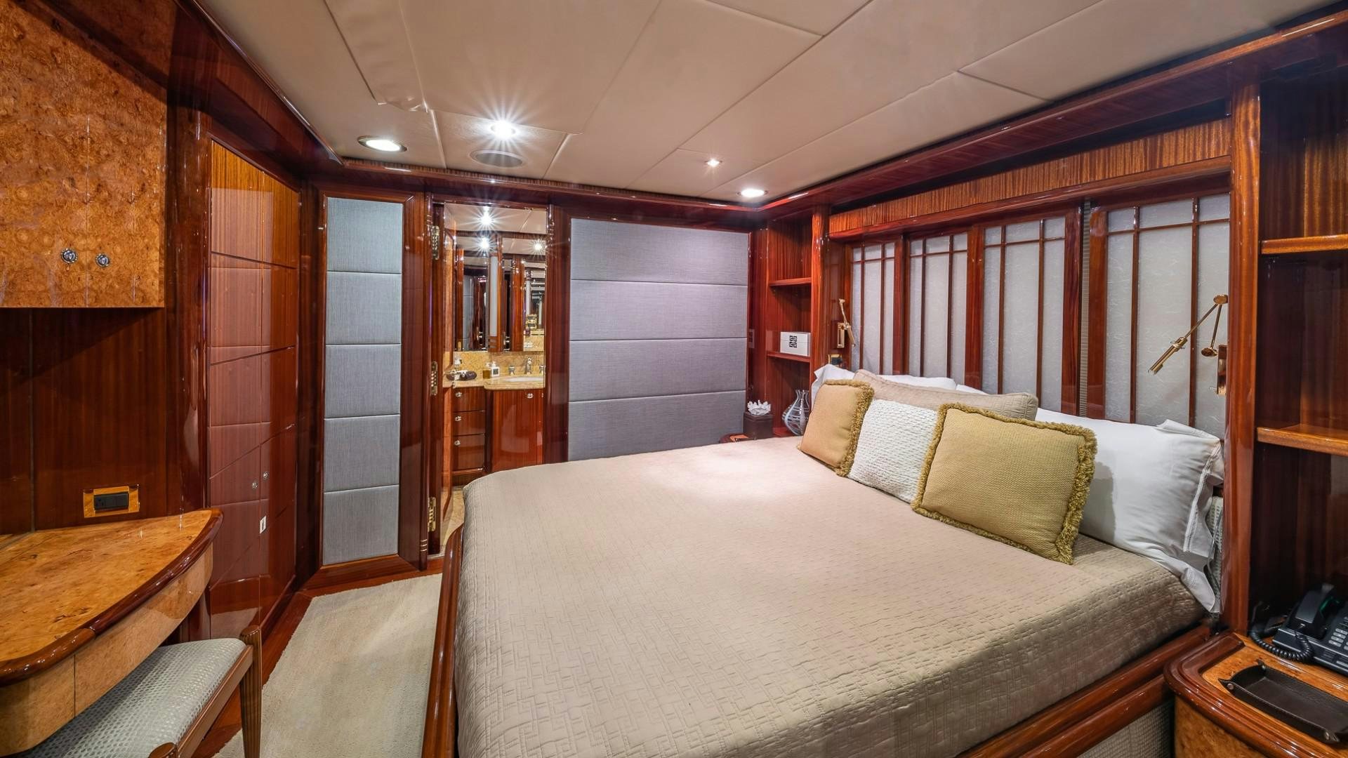 a bed in a cabin aboard LADY LEILA Yacht for Sale