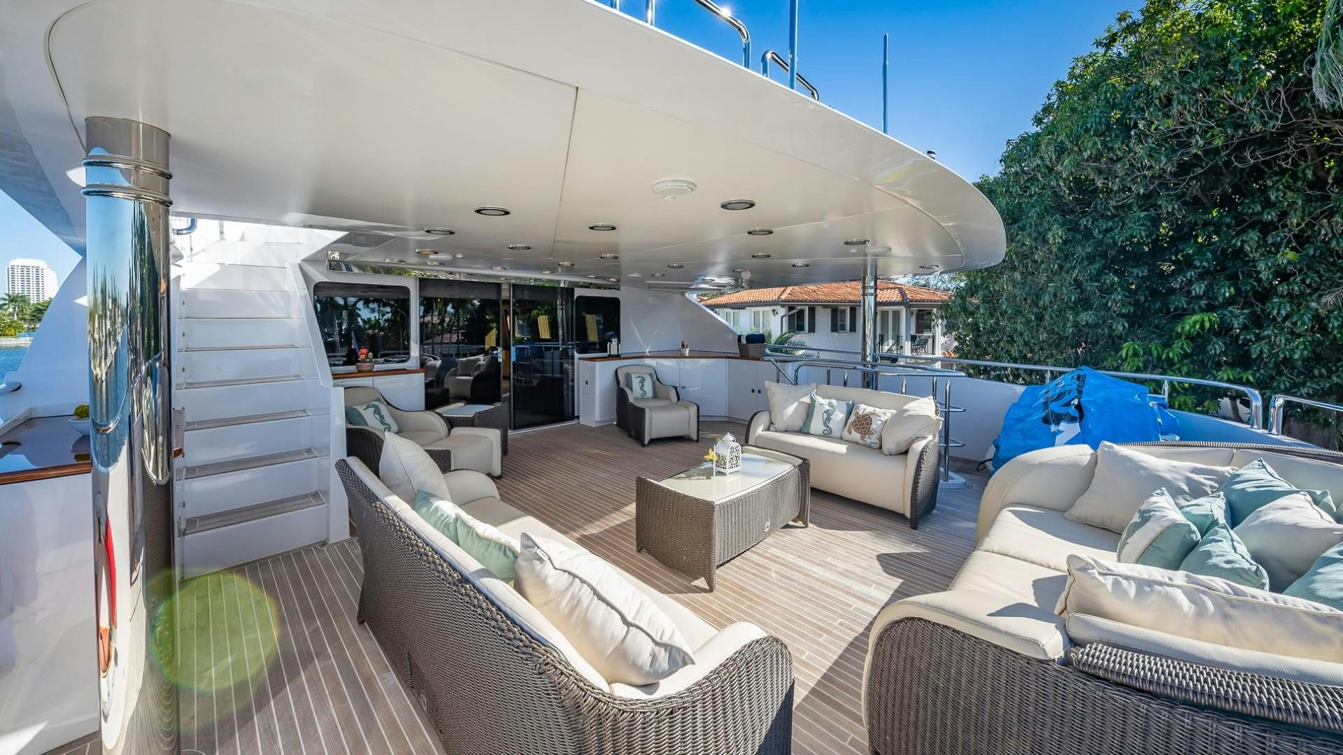 a living room with a pool aboard LADY LEILA Yacht for Sale