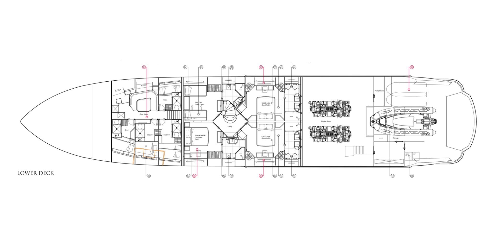 diagram, engineering drawing aboard ABOUT TIME Yacht for Sale