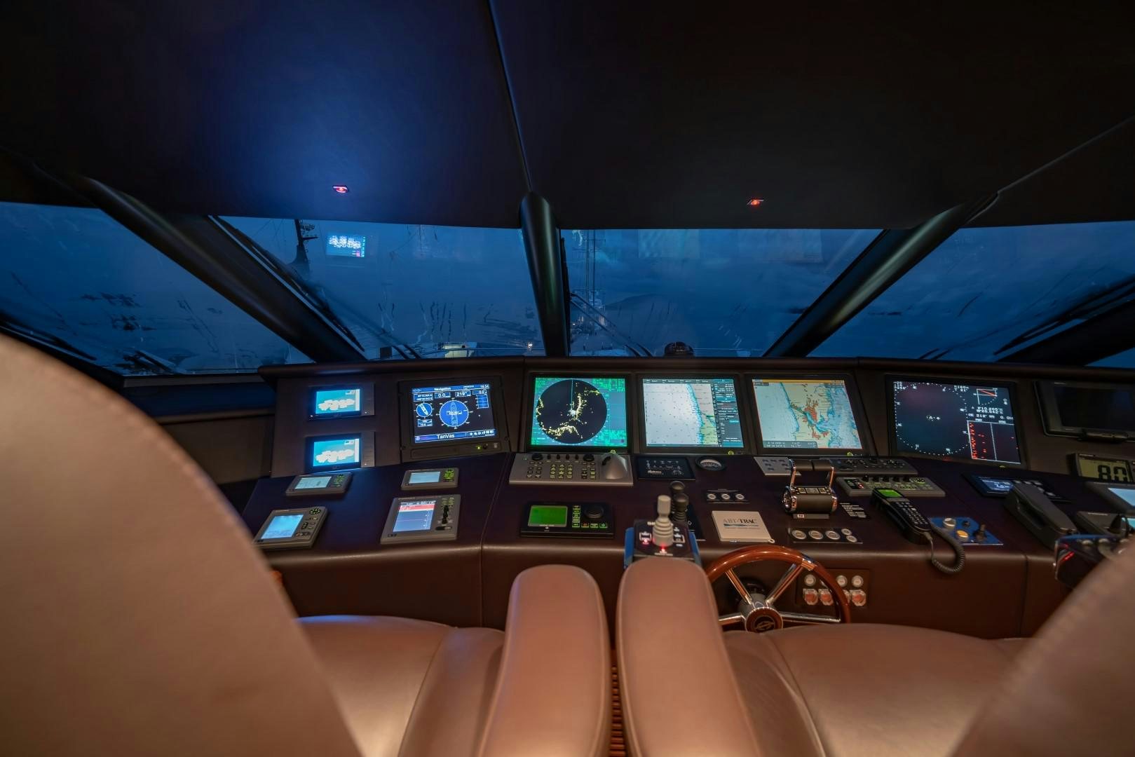 inside of a car aboard ABOUT TIME Yacht for Sale