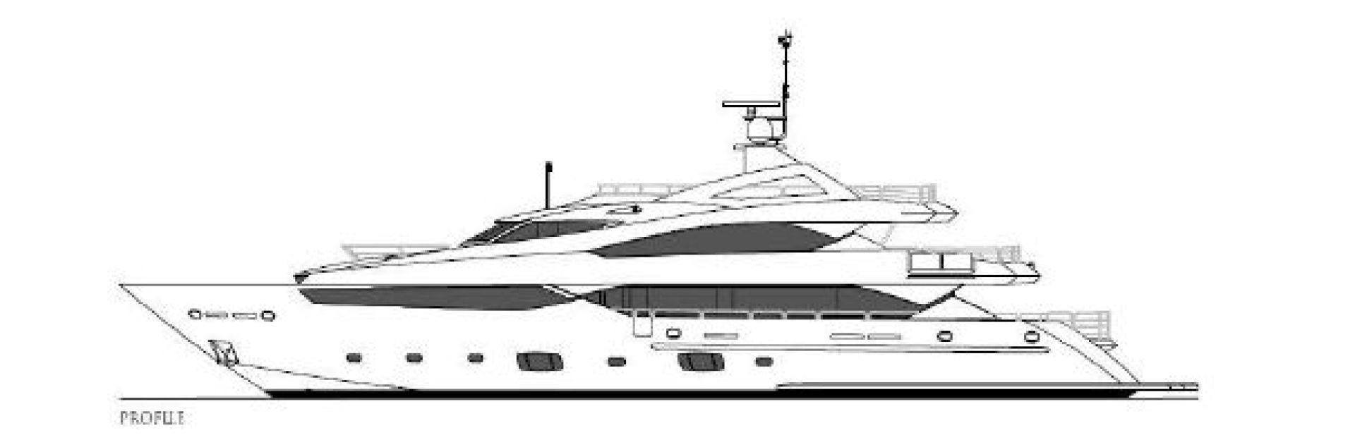 a black and white drawing of a ship aboard ABOUT TIME Yacht for Sale