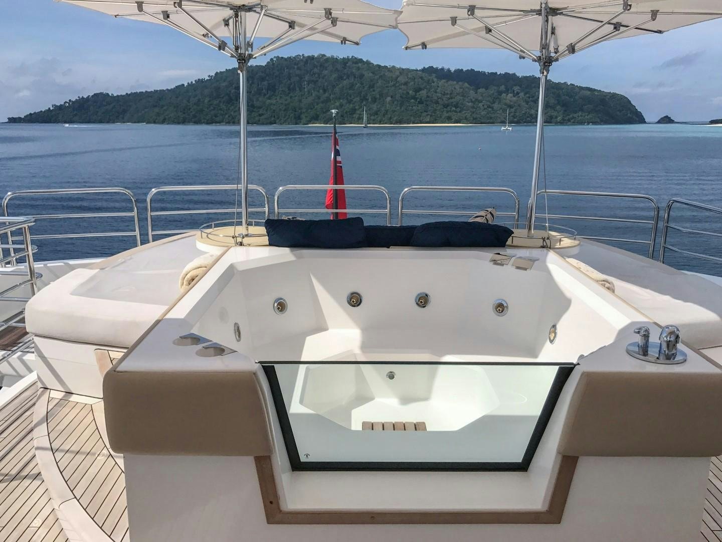 a boat on a deck aboard ABOUT TIME Yacht for Sale