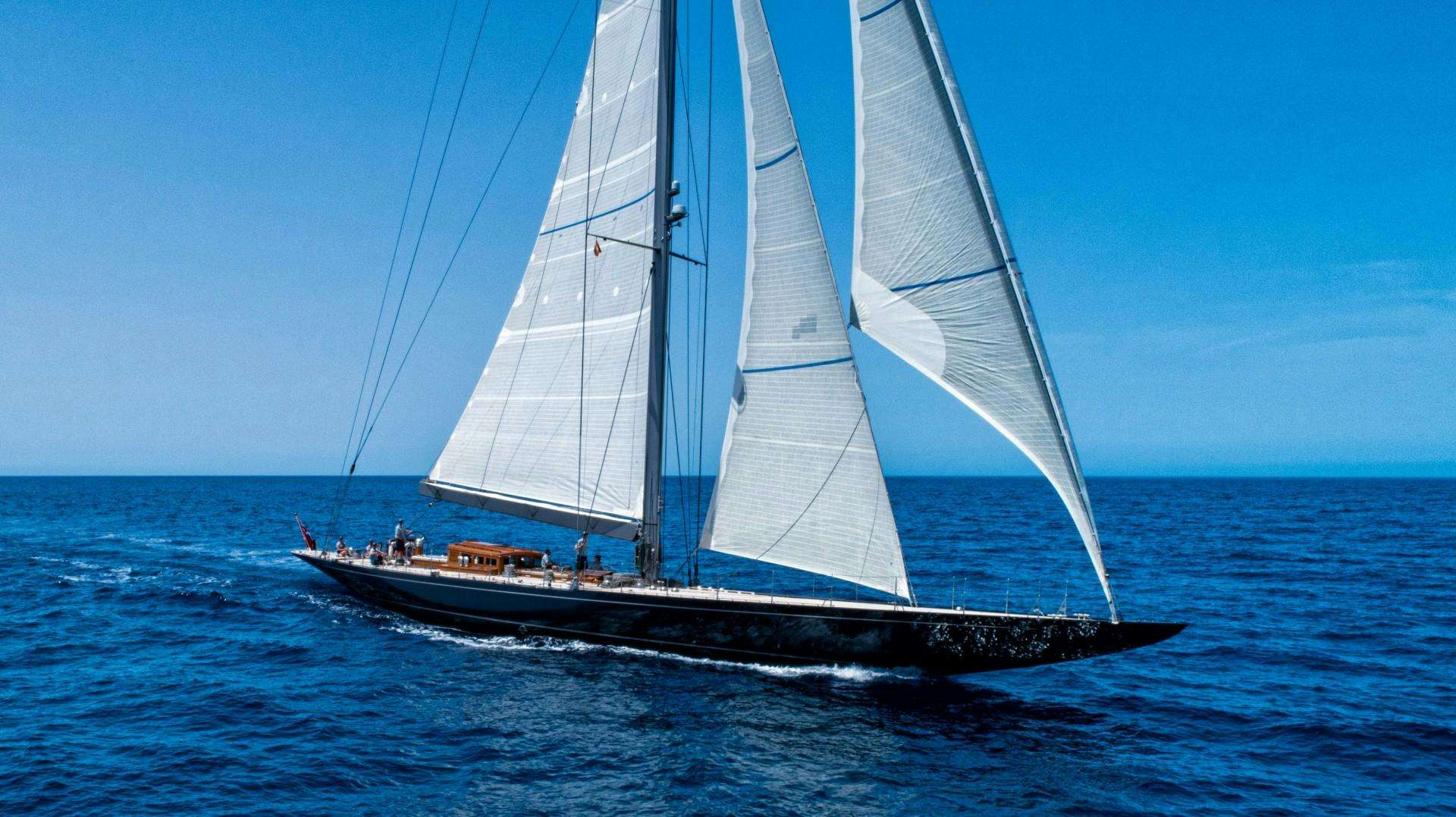 a sailboat on the water aboard RAINBOW Yacht for Sale