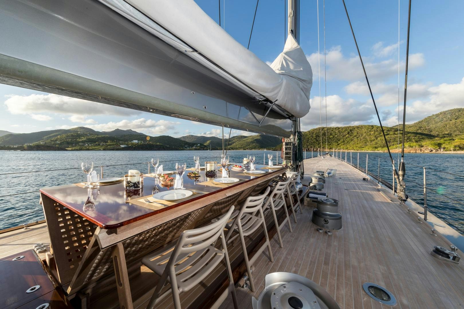 a boat on the water aboard RAINBOW Yacht for Sale