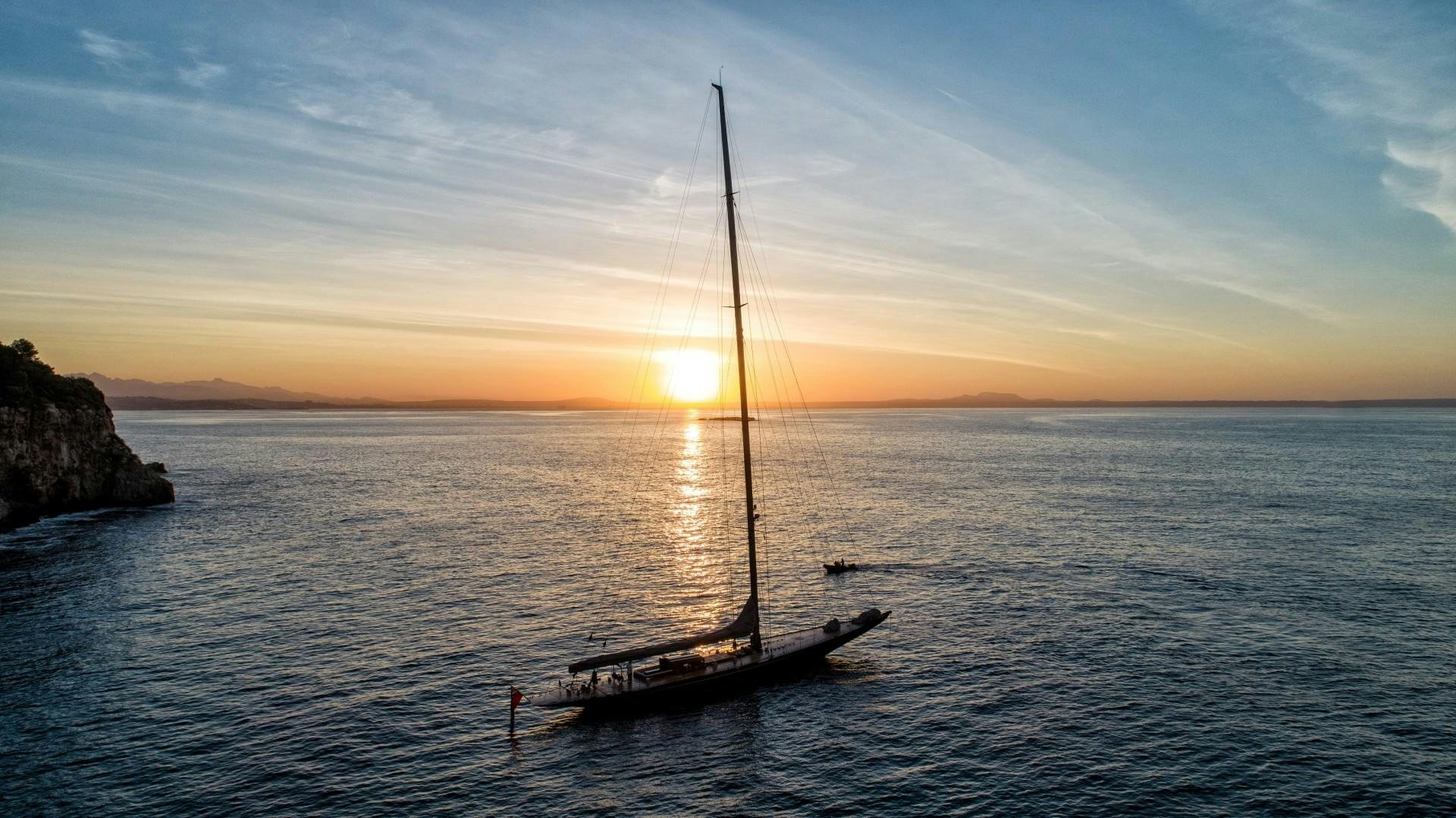 a sailboat in the water aboard RAINBOW Yacht for Sale