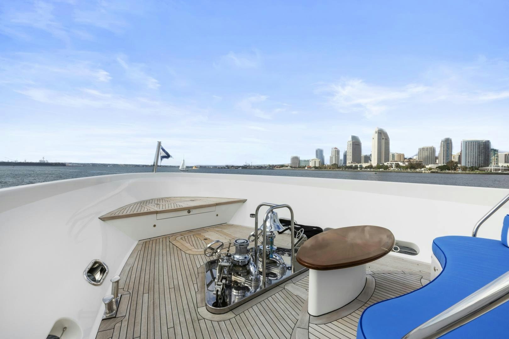 a boat with a bicycle on the front aboard APHRODITE Yacht for Sale
