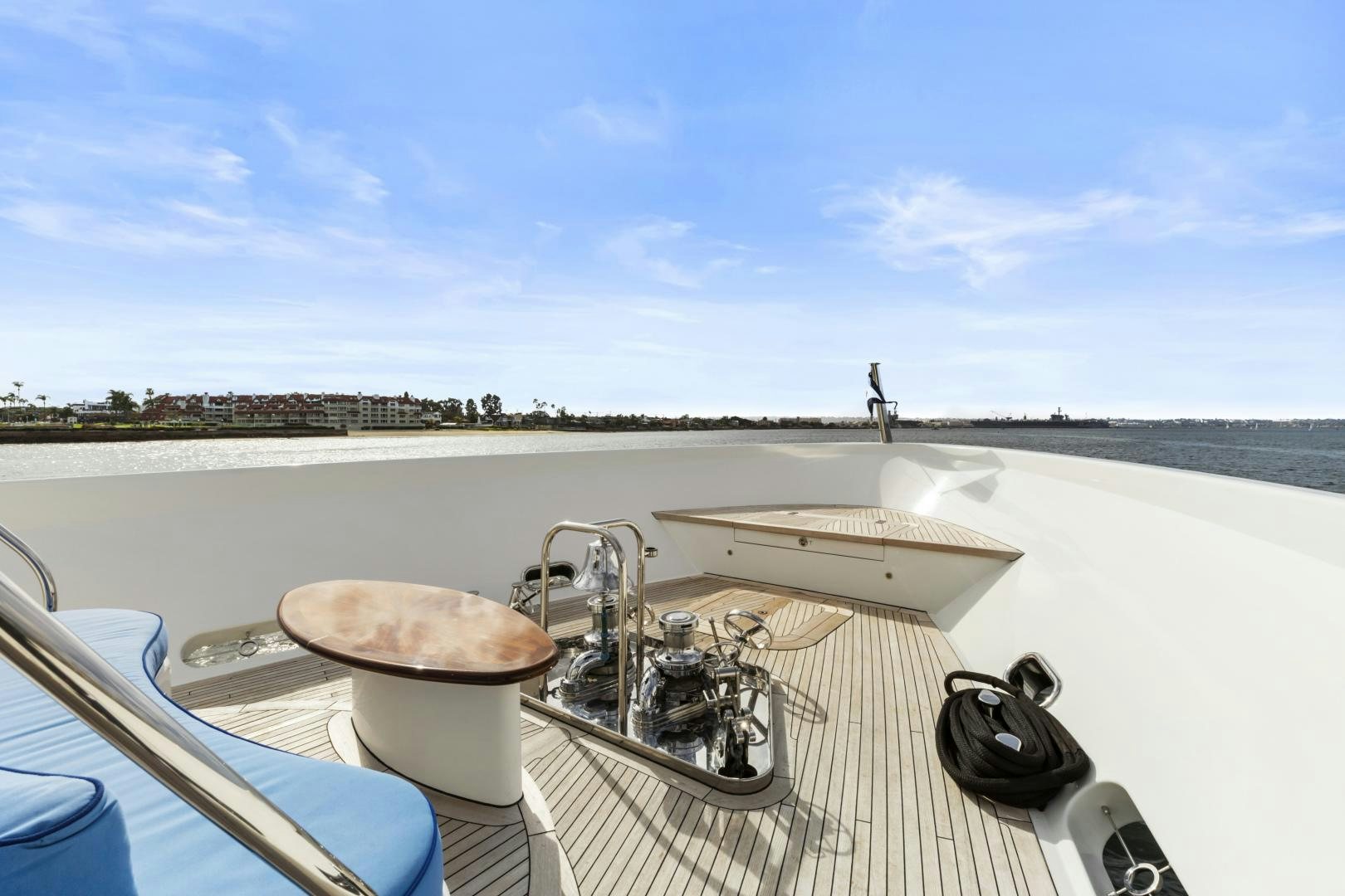 a boat with a sink and a satellite dish on it aboard APHRODITE Yacht for Sale