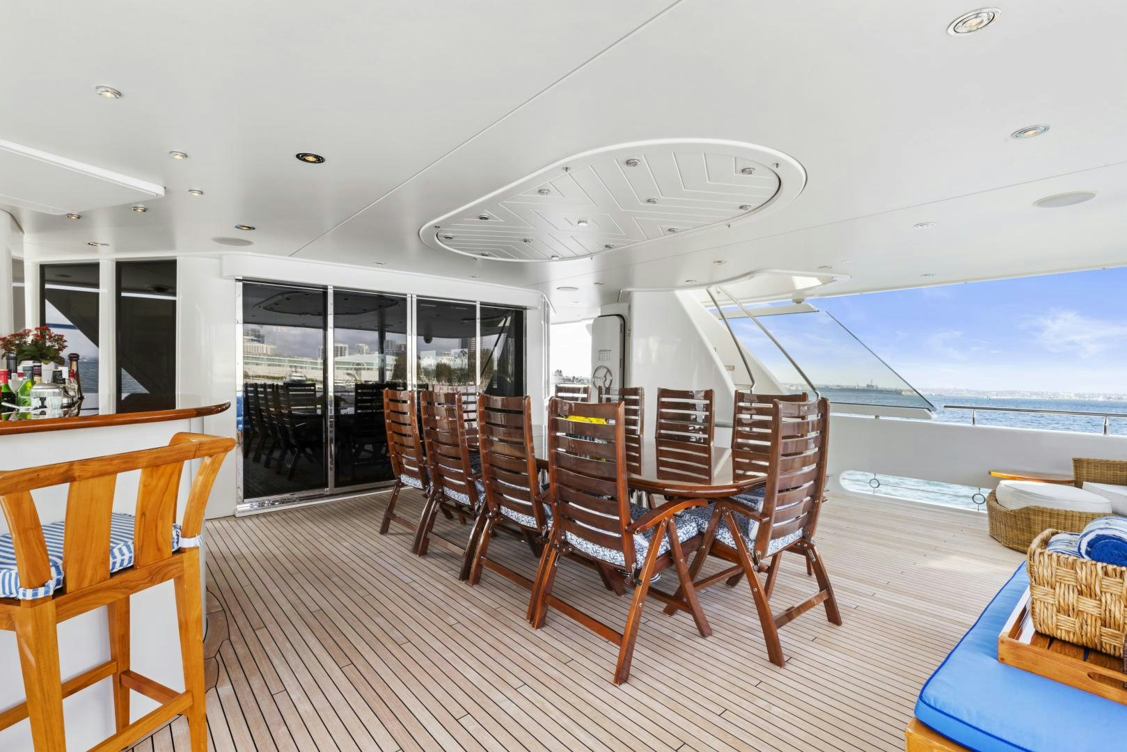 a room with a table and chairs aboard APHRODITE Yacht for Sale