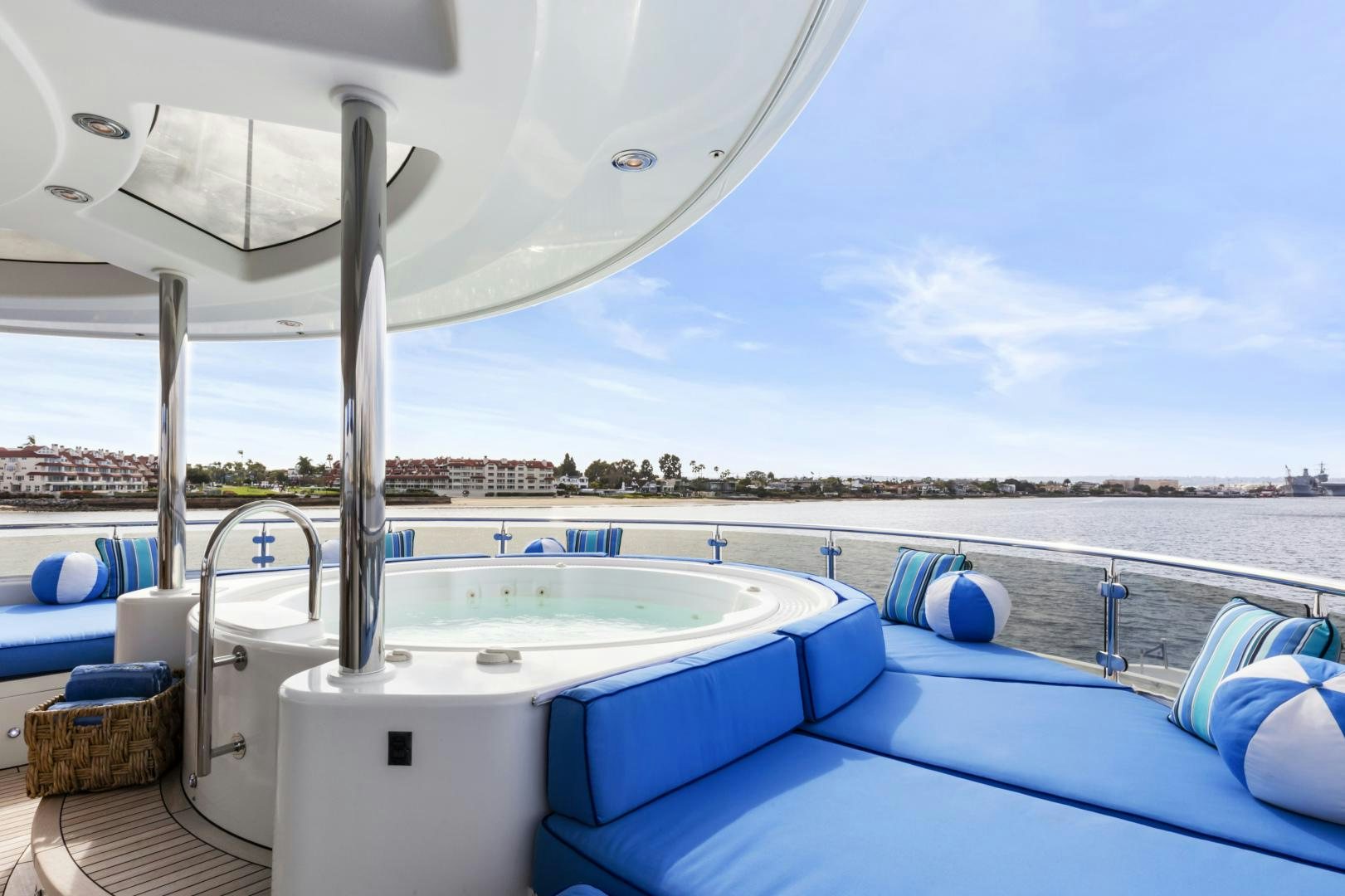 a pool with a large white tub aboard APHRODITE Yacht for Sale