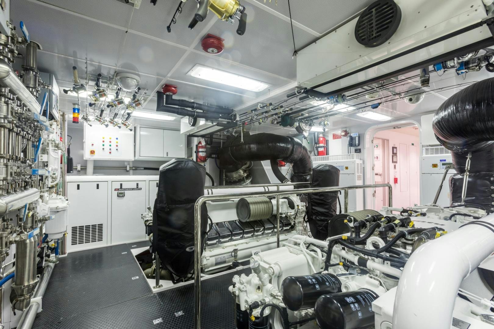 a room with machinery aboard ARMS REACH Yacht for Sale