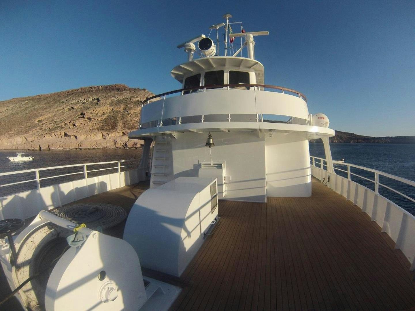 a large white ship docked aboard NO NAME Yacht for Sale