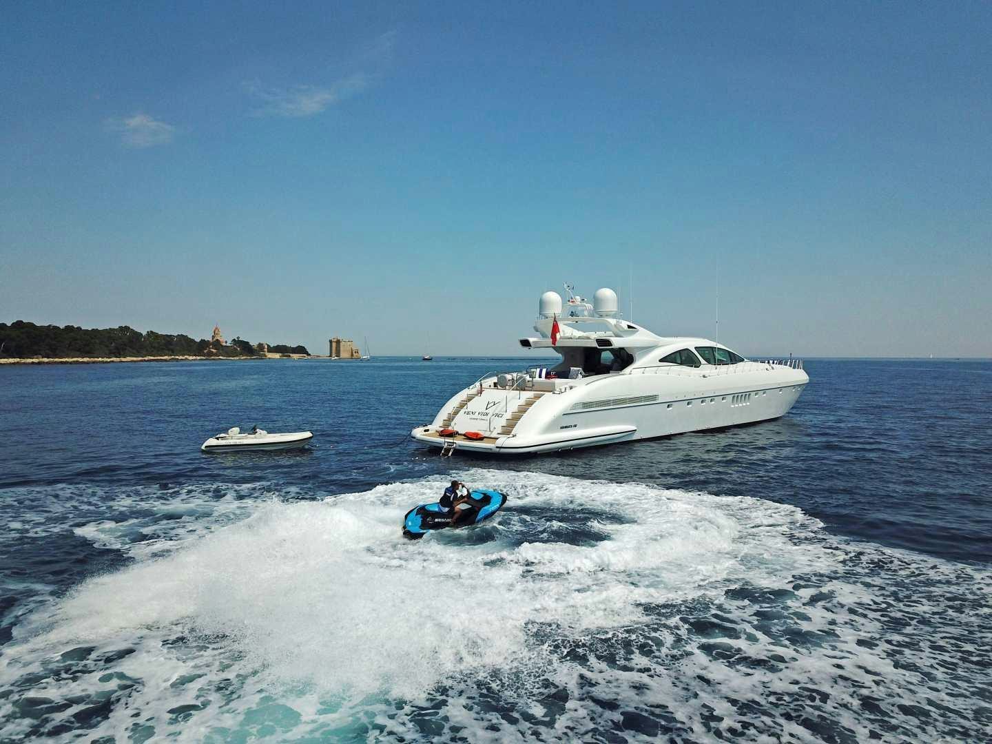 a boat on the water aboard VENI VIDI VICI Yacht for Sale