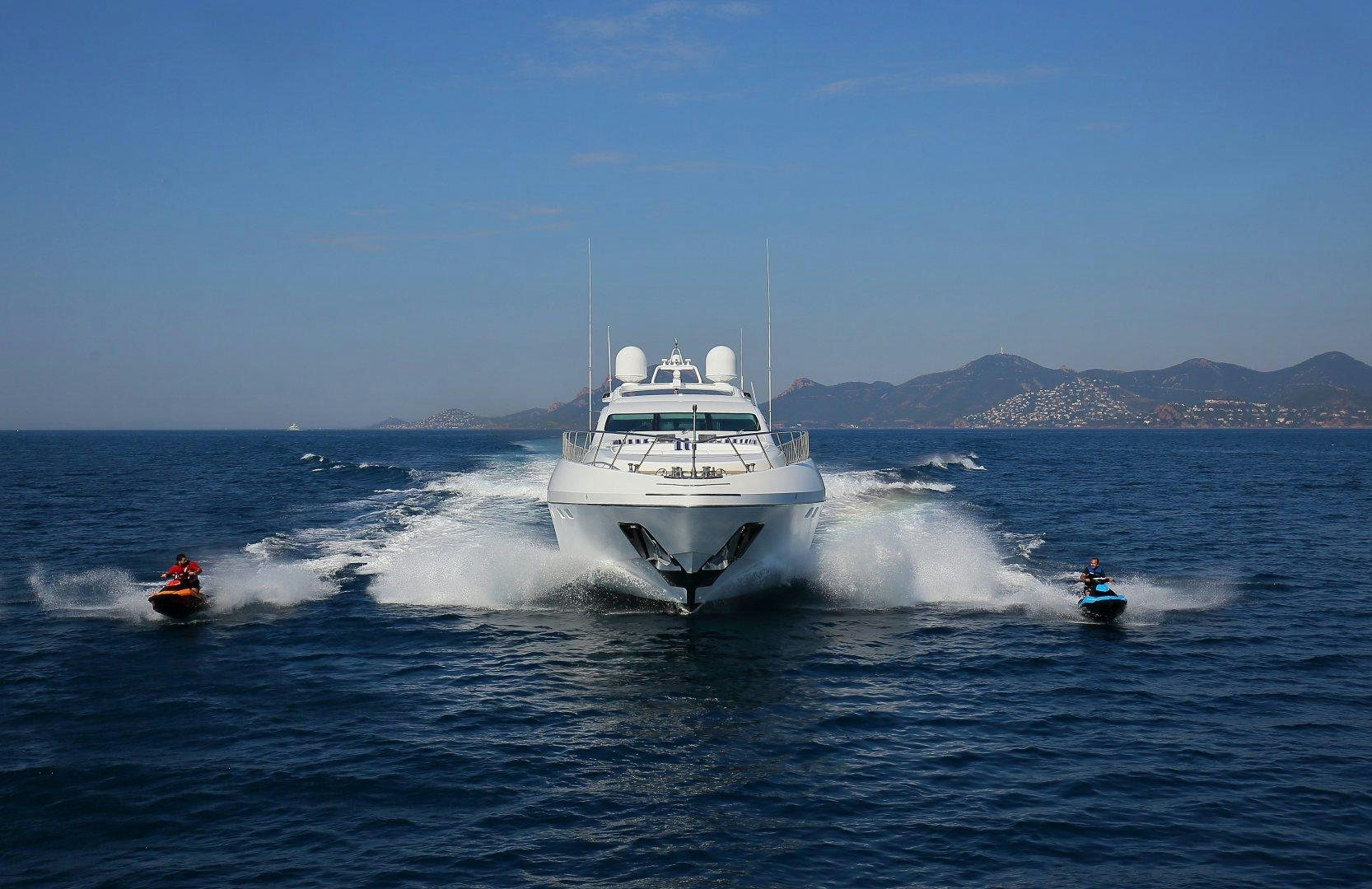 a boat on the water aboard VENI VIDI VICI Yacht for Sale