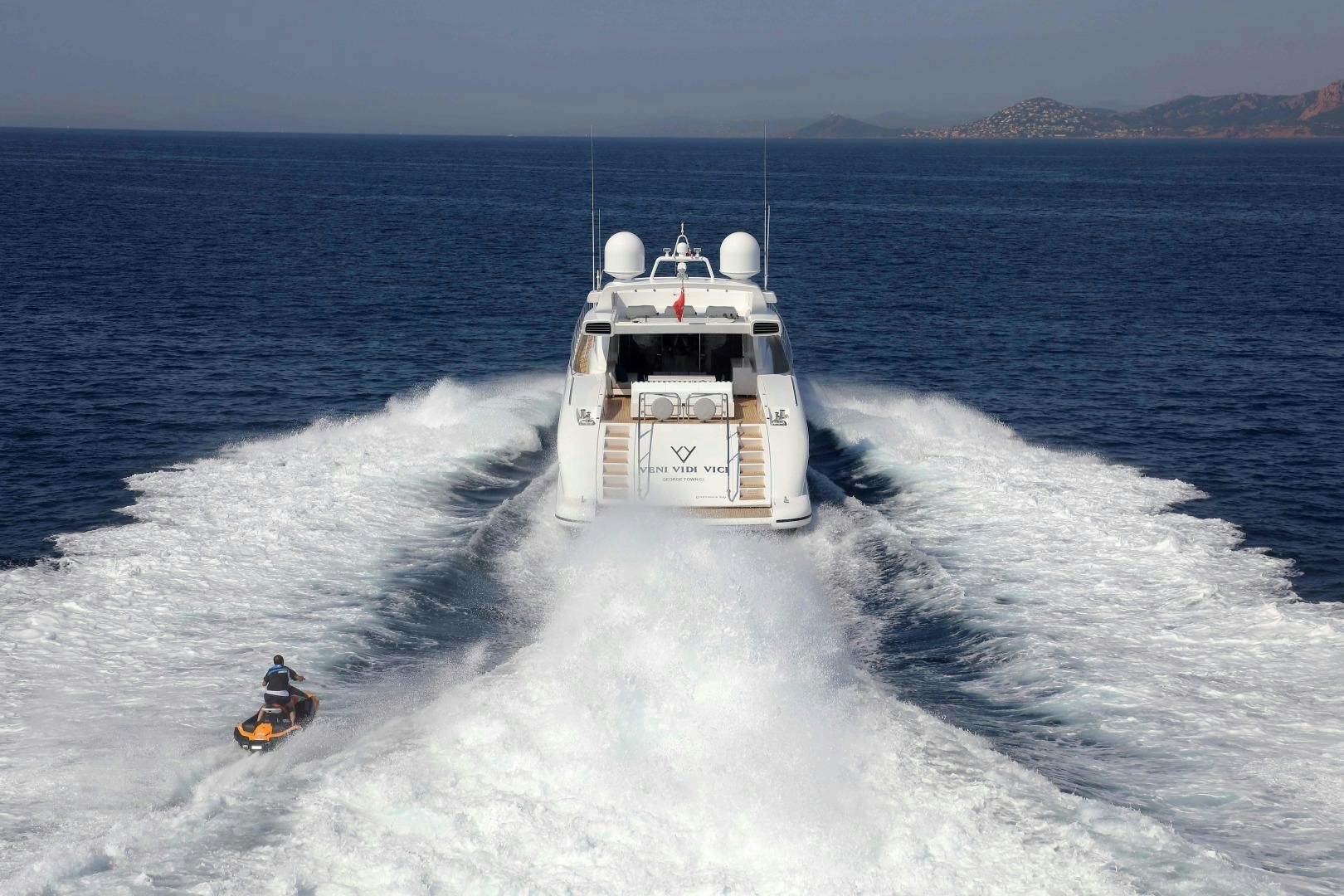 a boat on the water aboard VENI VIDI VICI Yacht for Sale