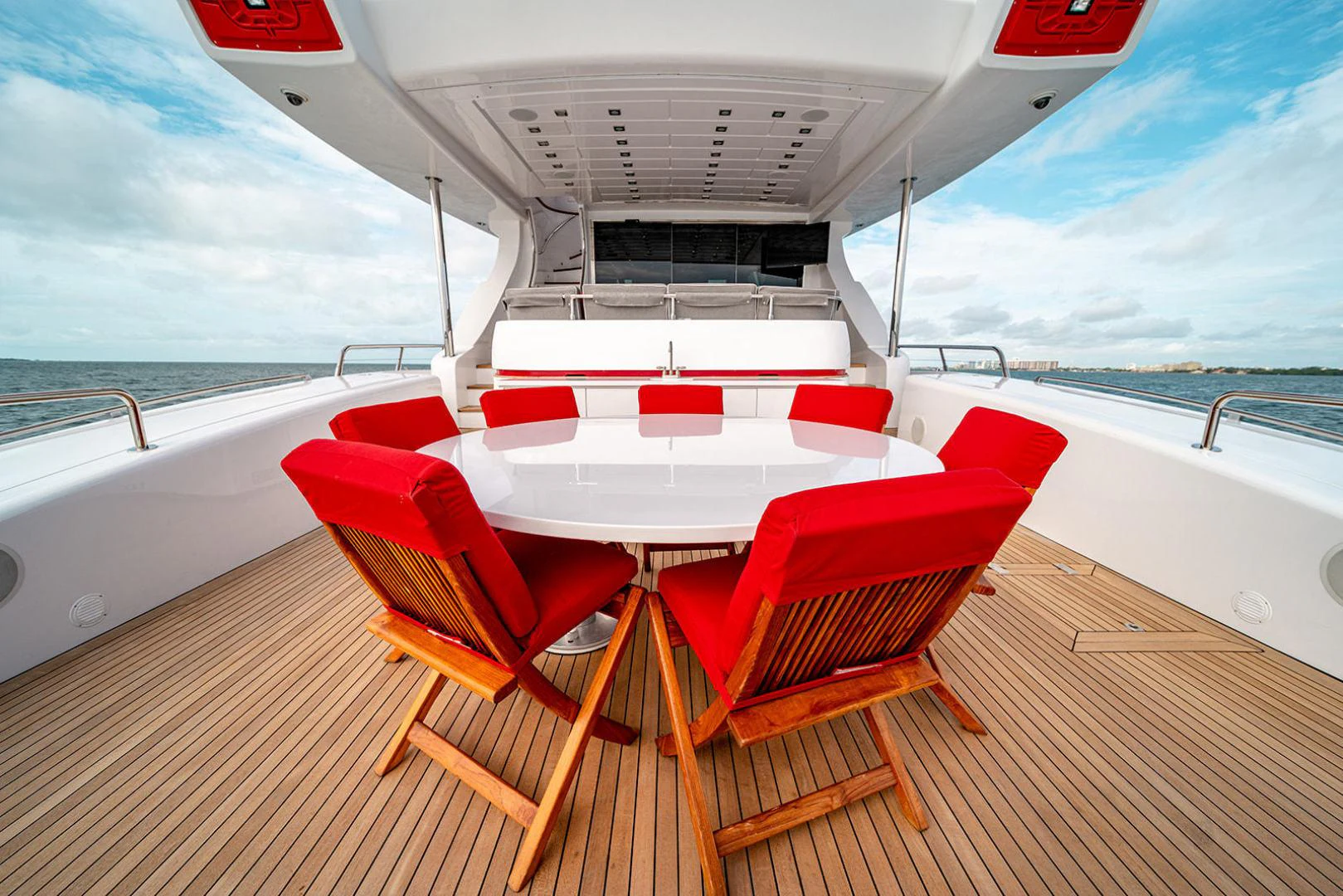 a boat on a deck aboard KABIR 130S STABILIZED WITHOUT TAKING AWAY FROM PERFORMANCE (COPY) Yacht for Sale