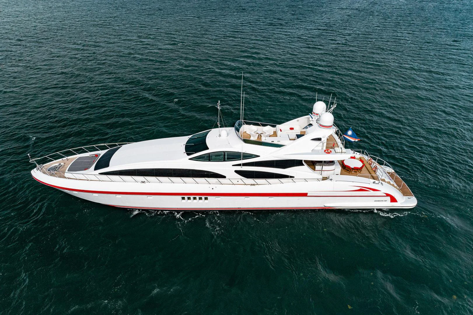 a boat in the water aboard KABIR 130S STABILIZED WITHOUT TAKING AWAY FROM PERFORMANCE (COPY) Yacht for Sale