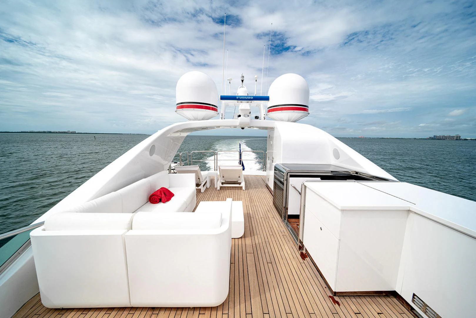 a boat on the water aboard KABIR 130S STABILIZED WITHOUT TAKING AWAY FROM PERFORMANCE (COPY) Yacht for Sale
