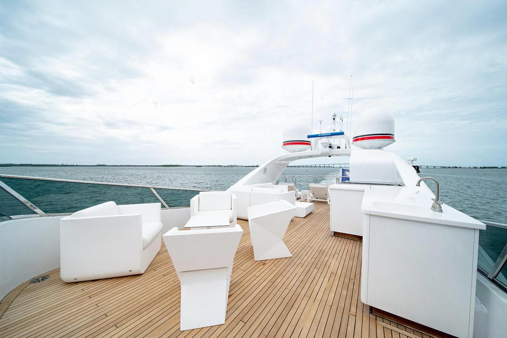a boat on the water aboard KABIR 130S STABILIZED WITHOUT TAKING AWAY FROM PERFORMANCE (COPY) Yacht for Sale