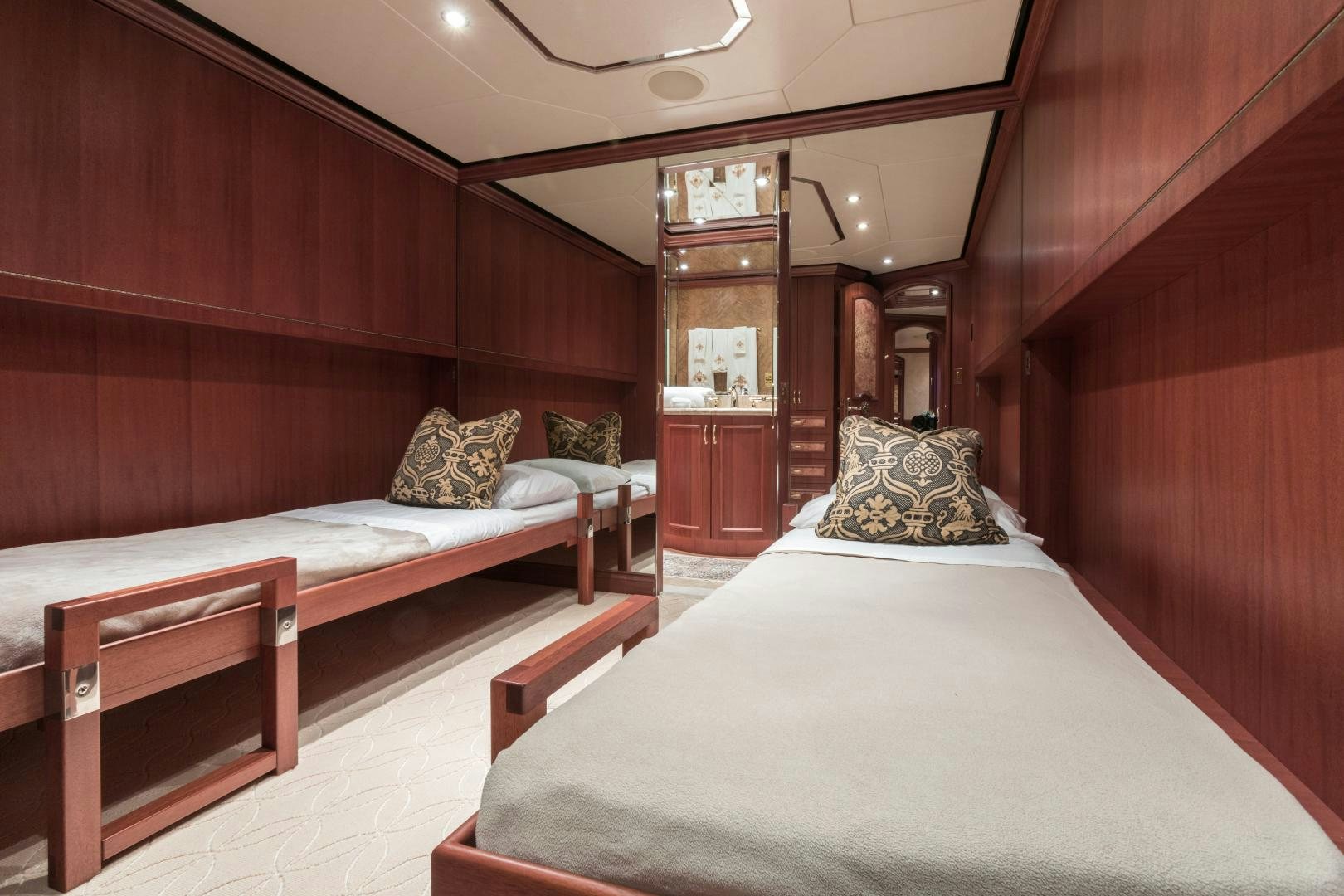 a couple of beds in a room aboard LADY KATH Yacht for Sale