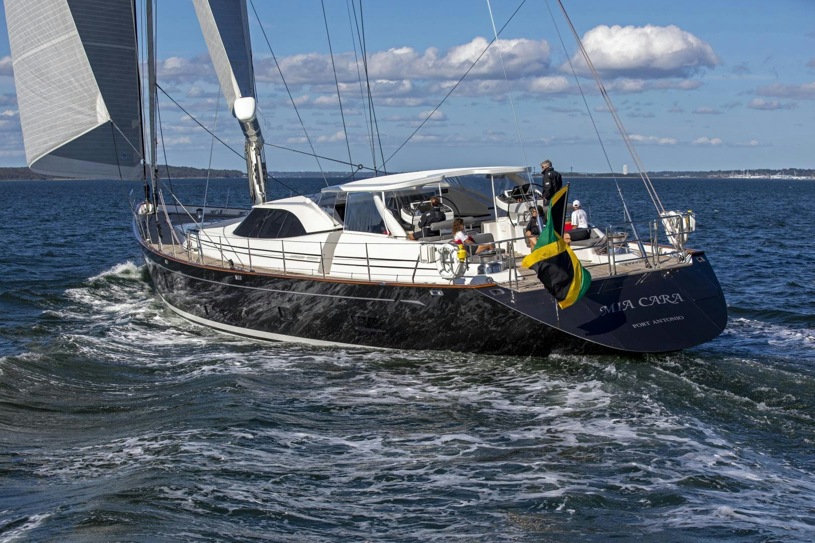 a boat in the water aboard MIA CARA Yacht for Sale