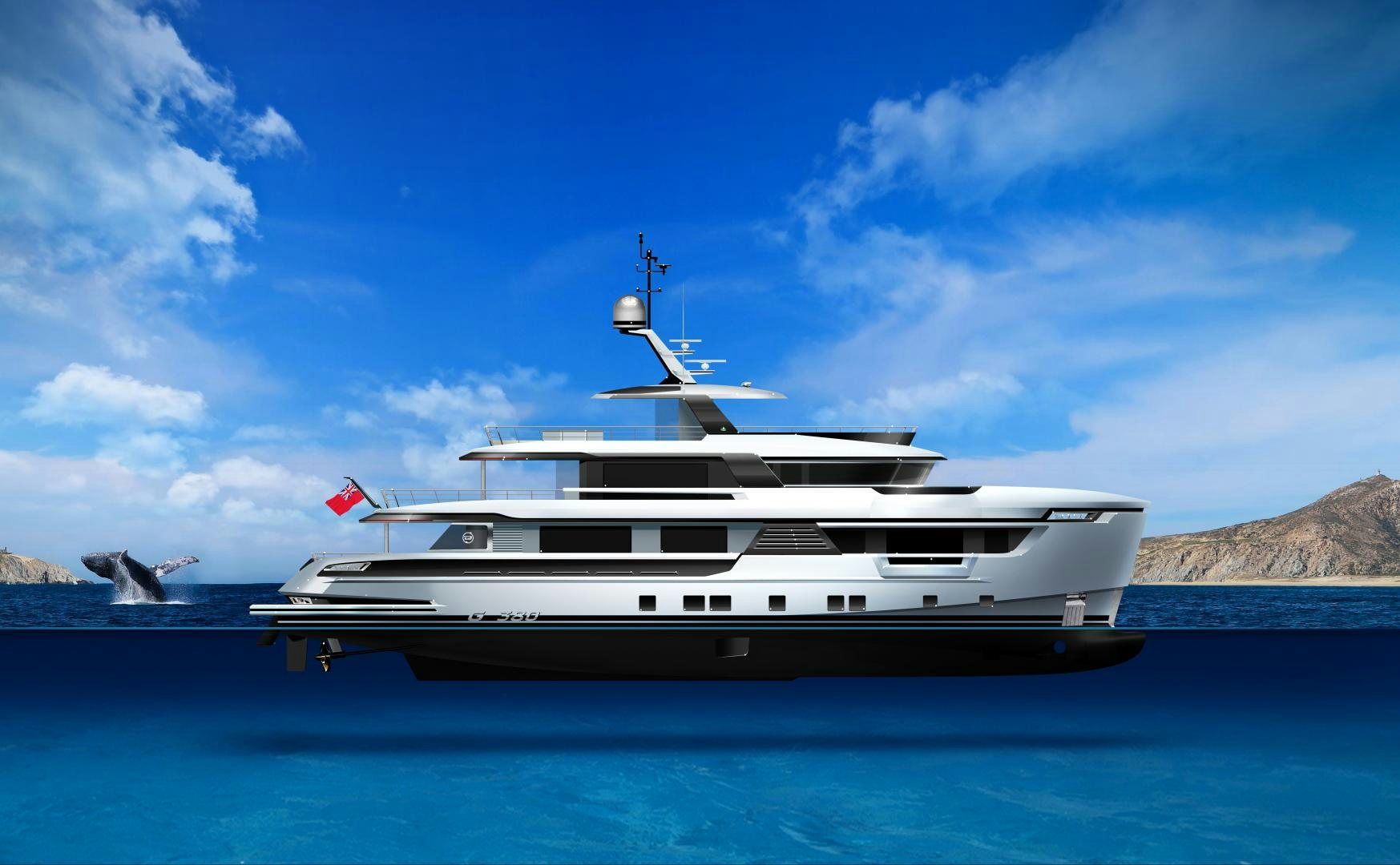 a white yacht in the water aboard G 380 Yacht for Sale