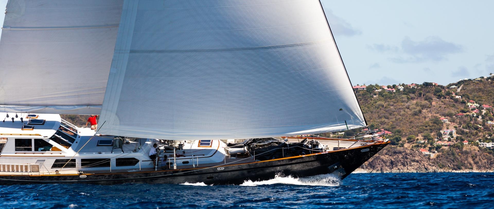 a boat on the water aboard AXIA Yacht for Sale